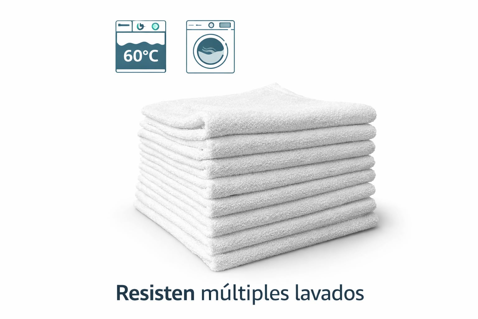 Genérico Toallas de Rizo Blancas 50×90 cm – Algodón 100% – Uso Profesional para Peluquería, SPA, Gimnasio y Hotel (10)