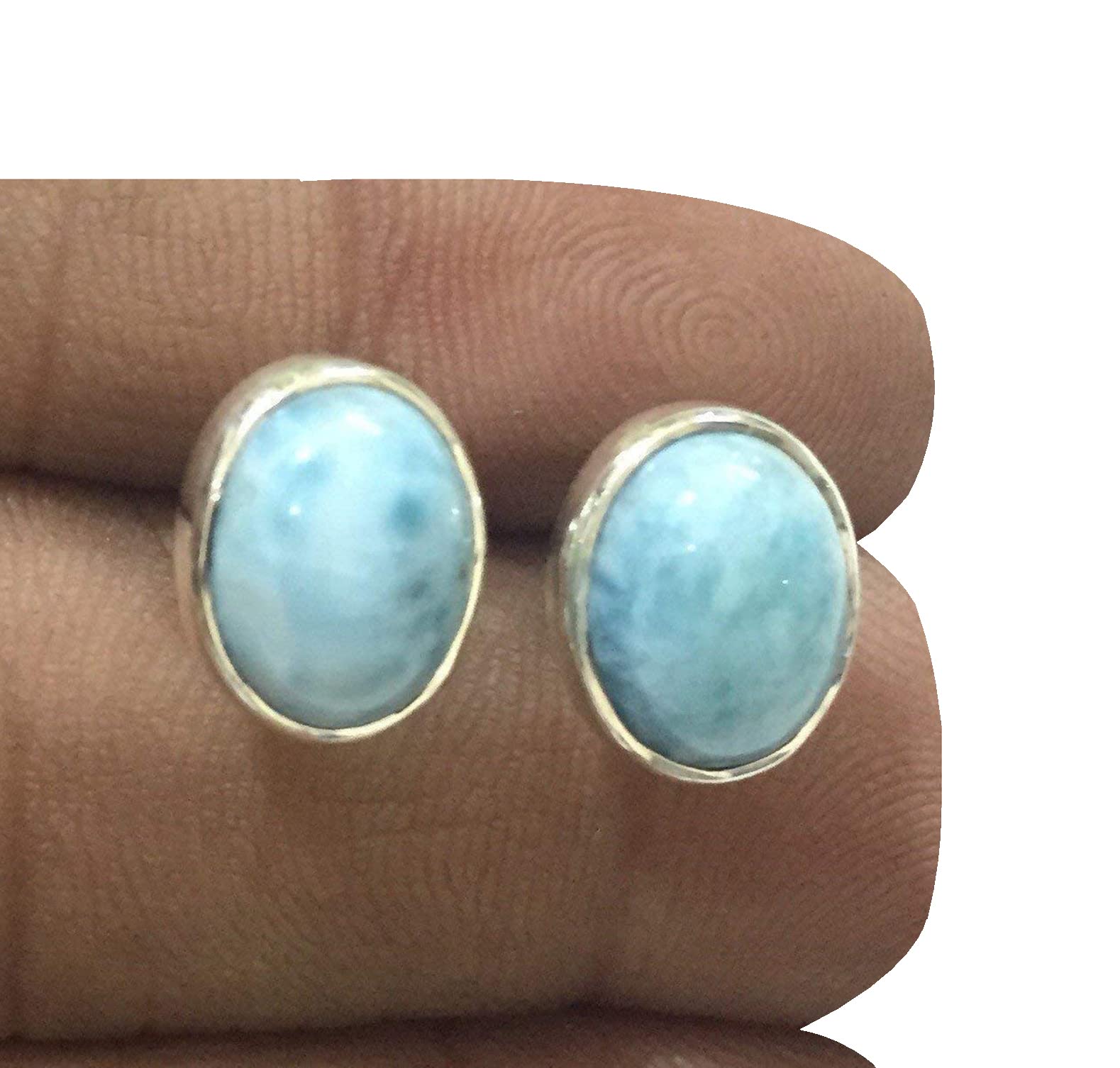 Larimar-Edelstein-Ohrstecker
