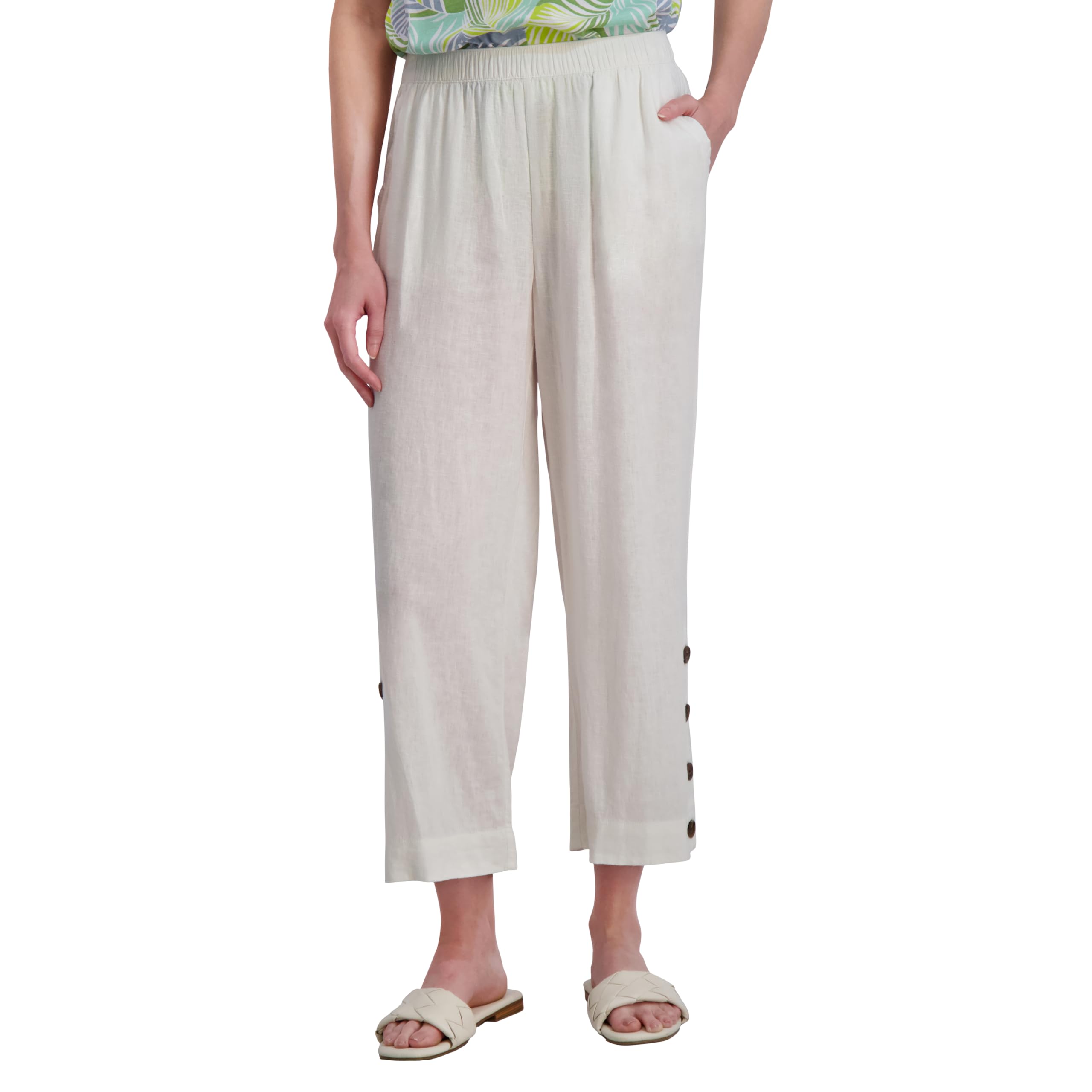 Stella Parker Womens Summer Casual Elastic Waist Travel Everyday Wear Beach Pants