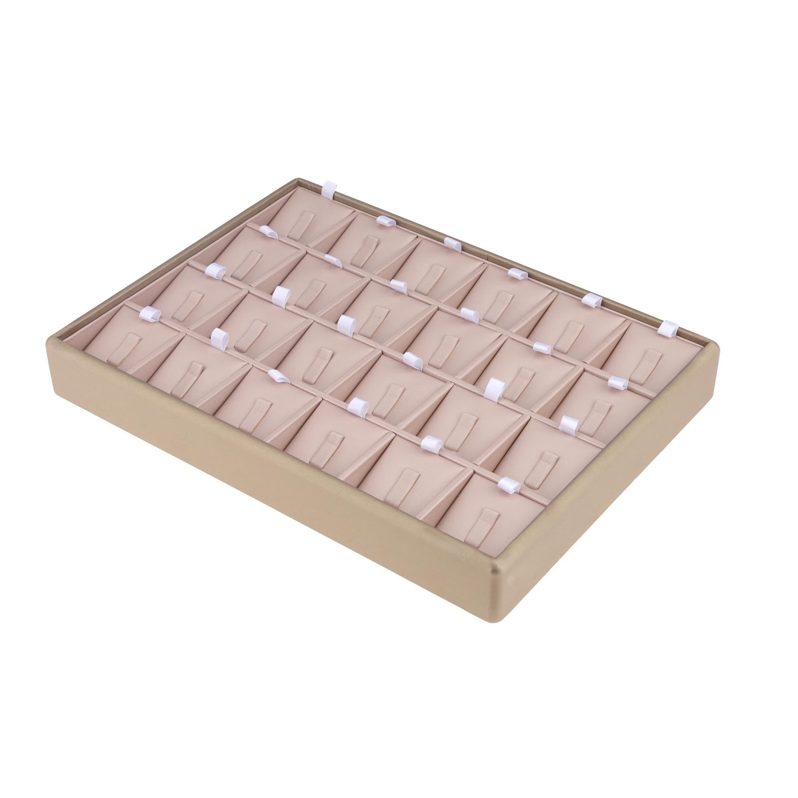Fazvncv Particle Leather Jewelry Tray Featuring Multiple Sections to Tangling and Keep Accessories Neat Jewelry Shop Display