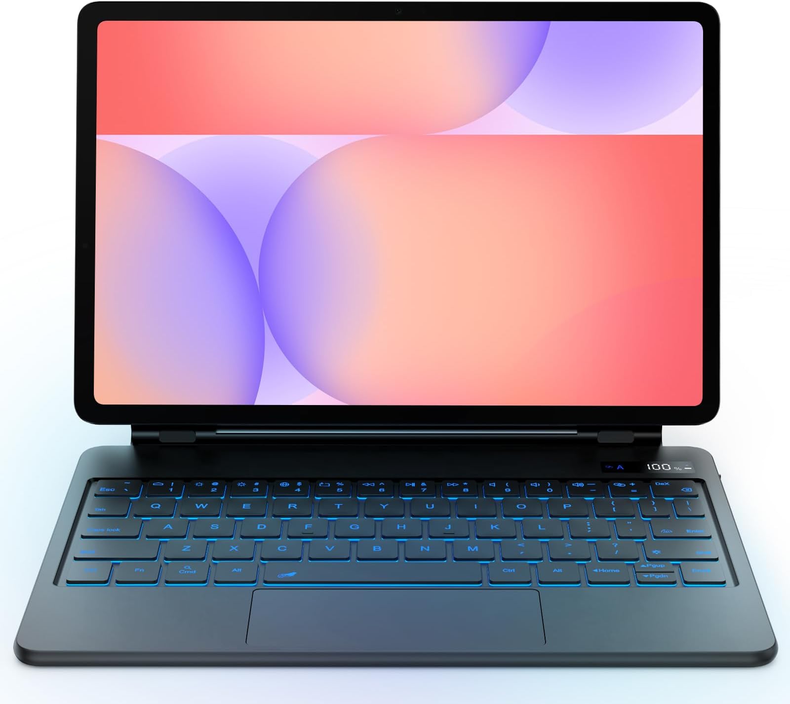 GOKOCO Magic-Style Keyboard Case for Samsung Galaxy Tab S10 Lite/S10 FE/S9 FE 10.9'' & S11/S9/S8/S7 11'',Floating Cantilever Magnetic Stand,LED Display,7 Color Backlit & Multi-Touch Trackpad-Black