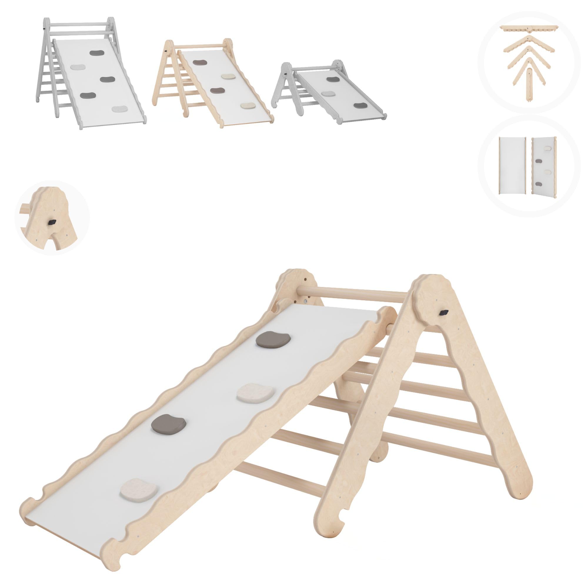 MISOU Pikler Klimboog - Met Klimrek Montessori - Triangle Klimframe Baby Hout 3