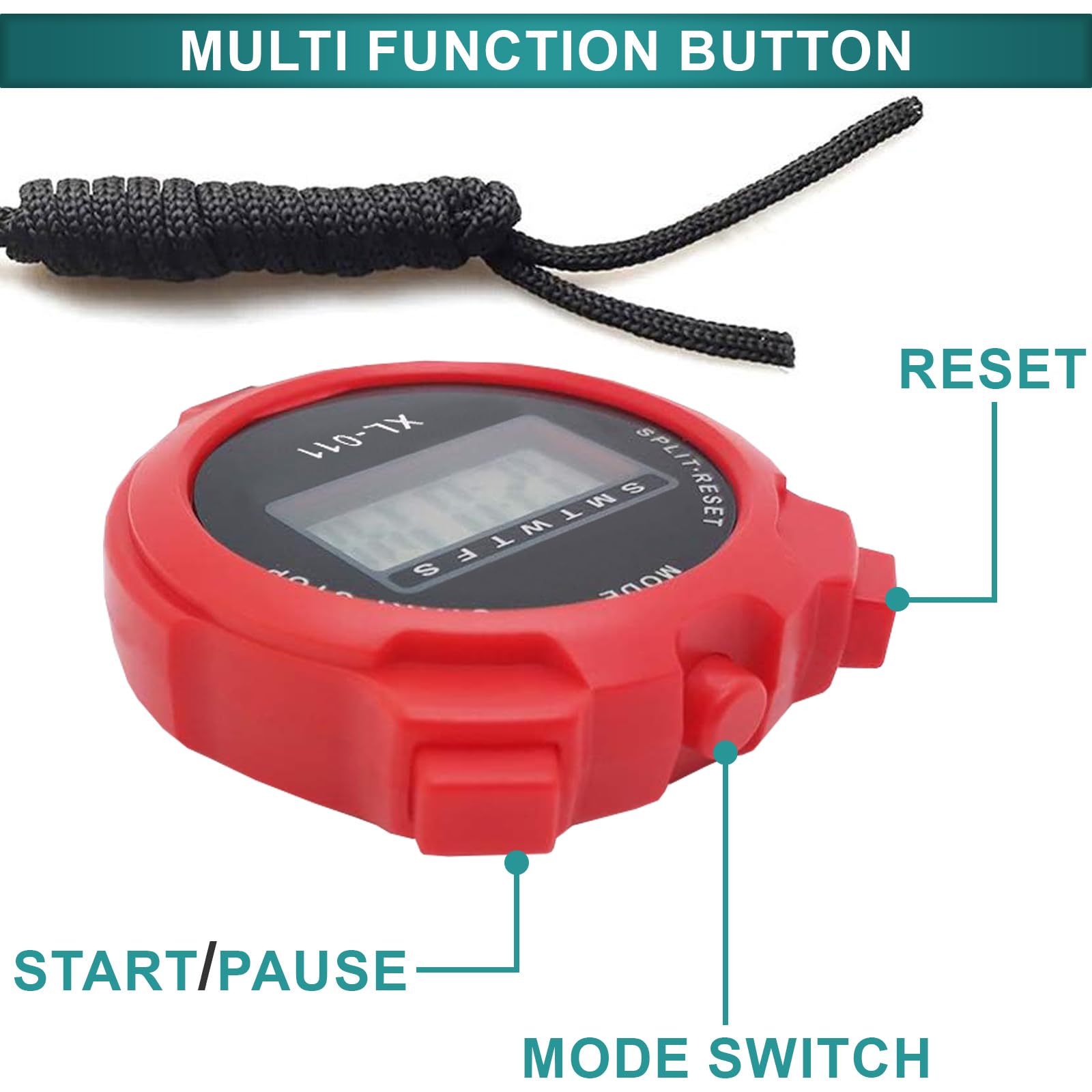Digital Water-Proof Stop Watch, Multifunctional Sports Stop Watch for Swimming Running, Basketball and Football - Image 3