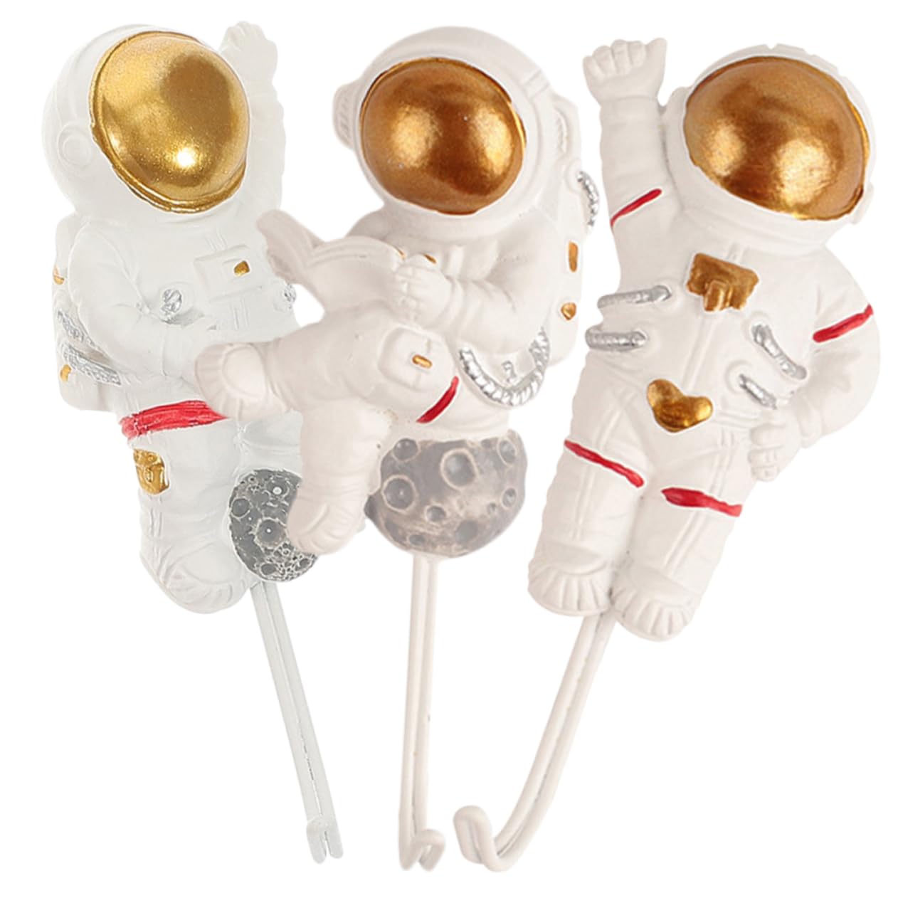 3piezas Ganchos Adhesivos Forma De Astronauta De Organizador De Pared Para Ropa Toallas y Auriculares Diseño Creativo Para Cocina y Hogar Sin Necesidad De Perforar Fáciles De
