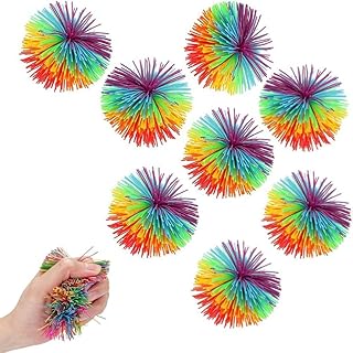 كرات مطاط نطاطة لتخفيف الضغط، ألعاب قفز حسية لتخفيف التوتر للأطفال والبالغين - عبوة من 8 قطع