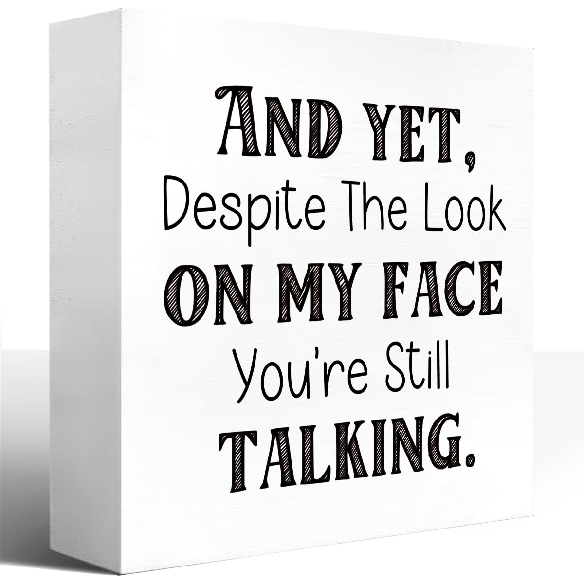 LVQHI Wooden Block Sign With "Answer In Interpretive Dance" Quote, Humorous Office Decor For Creative Workspaces, Conversation Stopper Plaque That Sparks Lighthearted Satire, 5"L x 5"W x 1.2"H