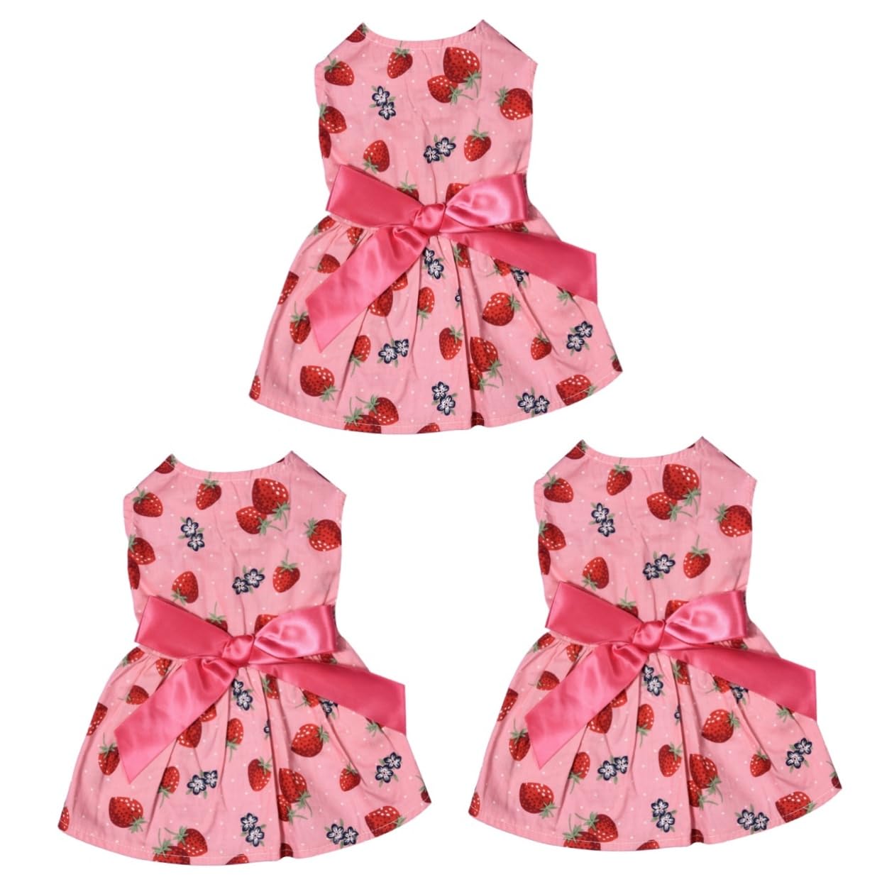 Robe été pour chien avec motif fraise pour les balades et pique-niques en famille