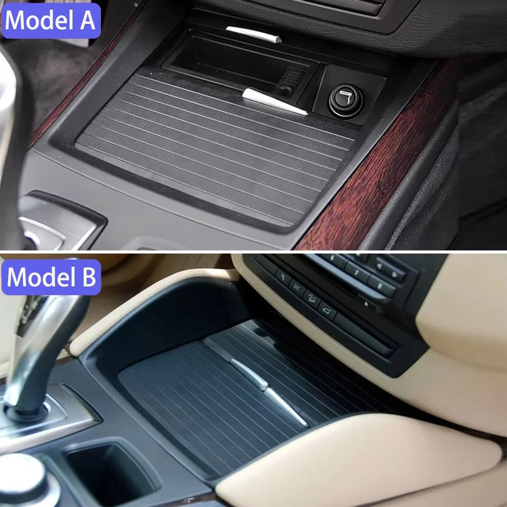 Compatible with BMW X5 E70/X6 E71, Front Console Cup Holder Cover Frame Center Console Roller Blind Decorative Panel Bezel Trim Replacement 51166956756 (Model A)