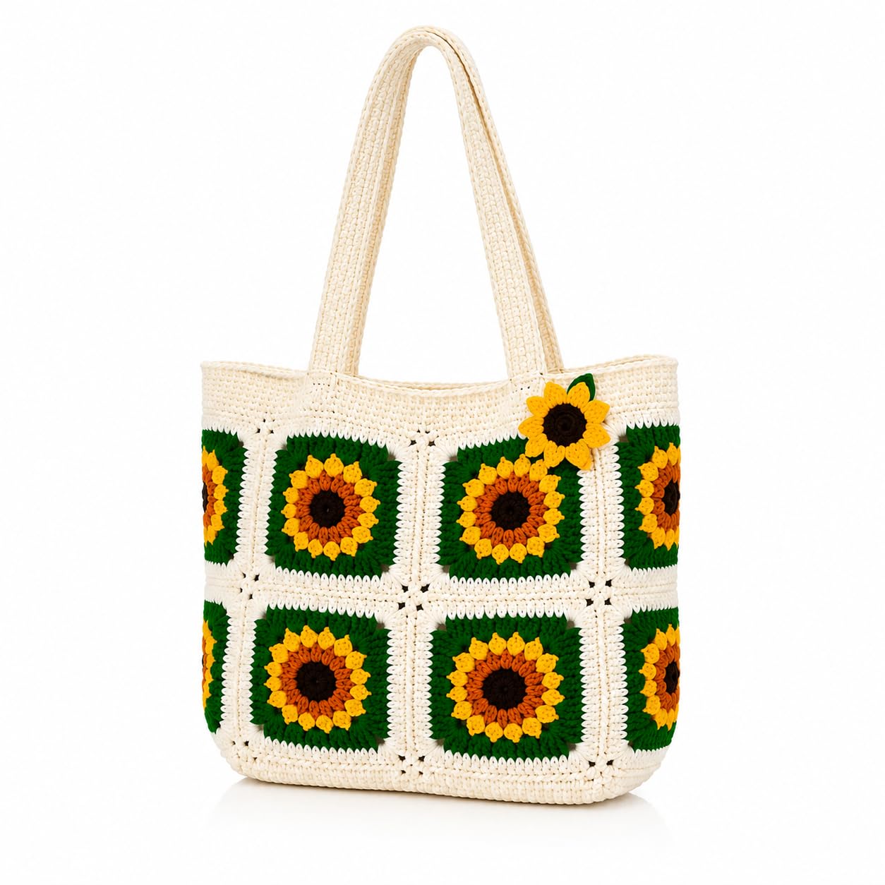 Crochet Sunflower Tote Bag for Women-picture-31