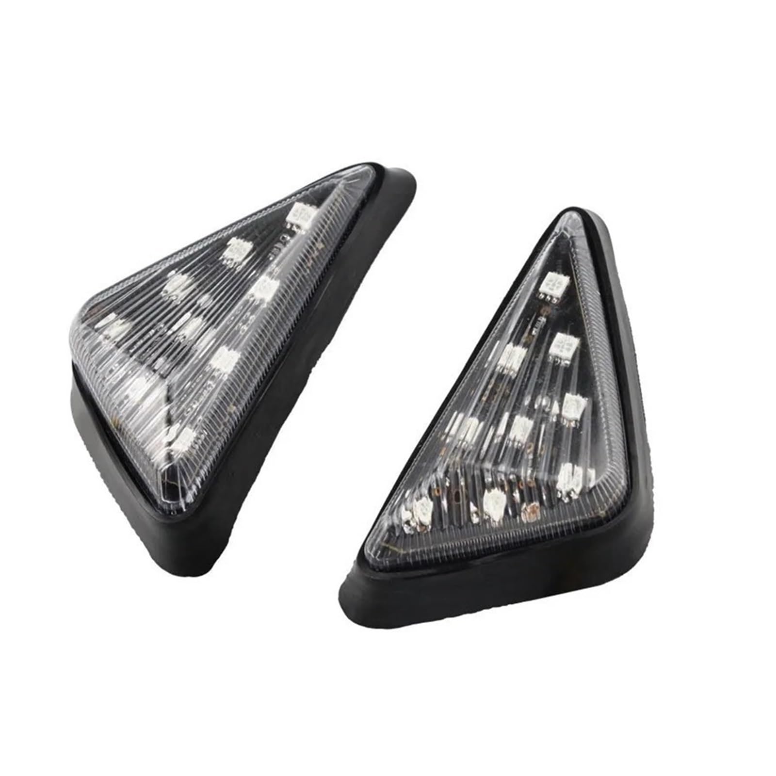 Intermitentes de moto con luz de señal transparente y diseño triangular aerodinámico 8