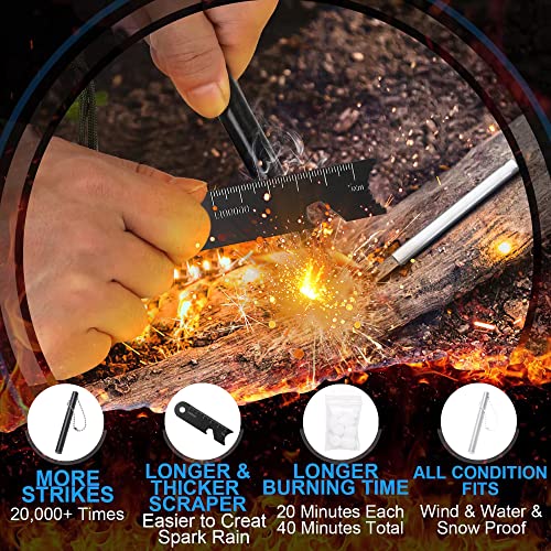 Amtier Feuerstahl Feuerstein Survival, Magnesium Ferrocium Rod Firesteel mit Scale Scraper & Brennen Baumwolle, Outdoor Emergency Survival Tool für Reisen – Bild 5