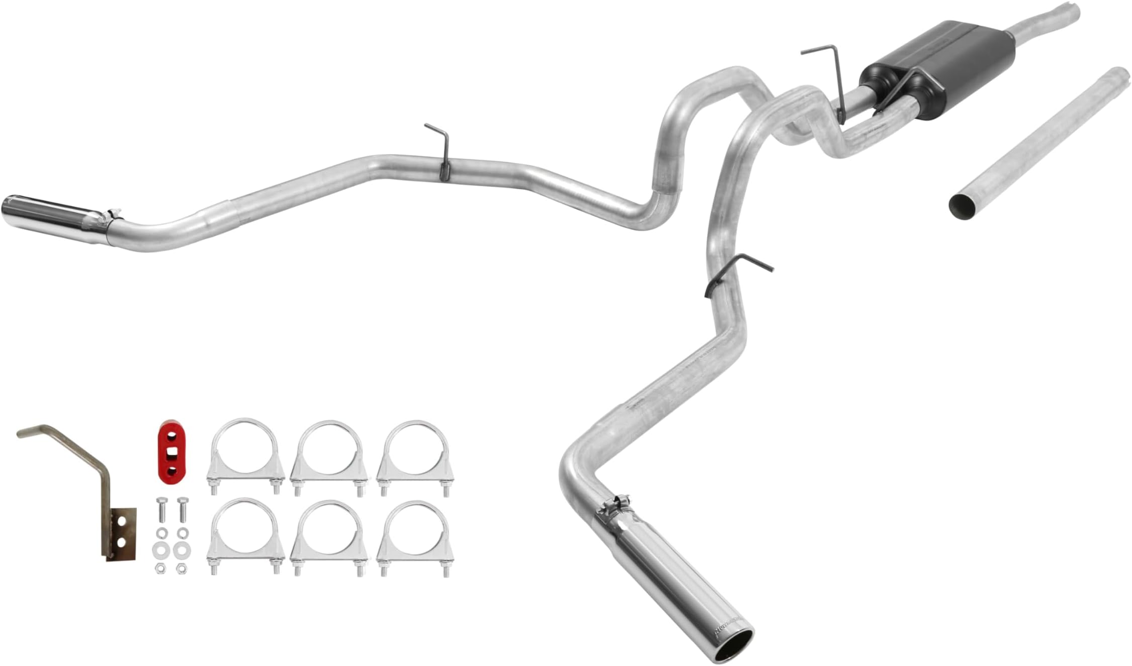 Flowmaster 17472 Force II Cat-Back Exhaust Kit Dual 2.5 Inch Aluminized Steel 3 Inch Polished 304 Stainless Steel Tips Compatible with 1998-2003 Ford F-150 truck with 4.6L or 5.4L engine