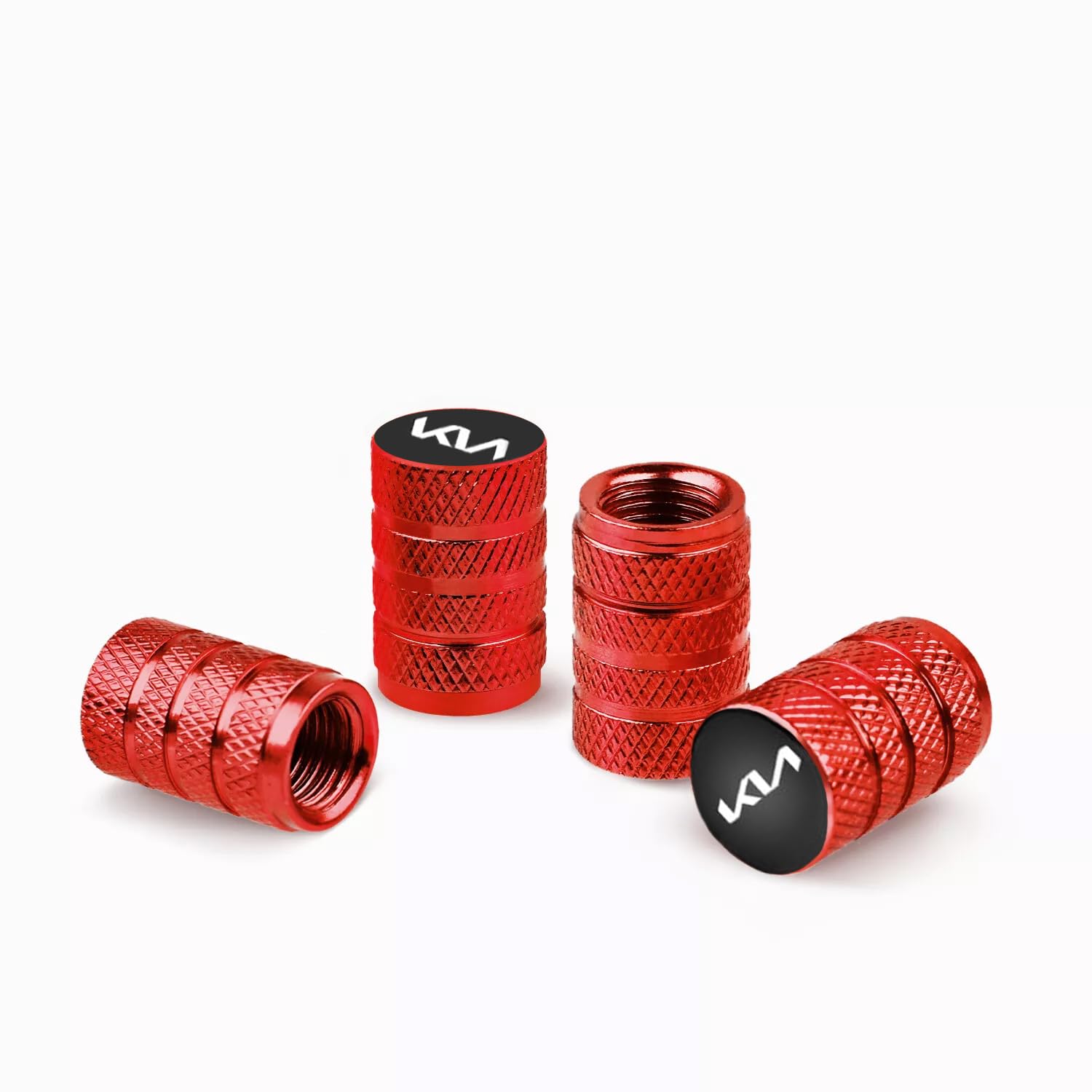 CONTACTS Compatible with Ki-a 4pcs Red Car Tire Valve Stem Caps, Universal Wheel Air Dust Covers, Aluminum Tyre Rim Ventil Accessories