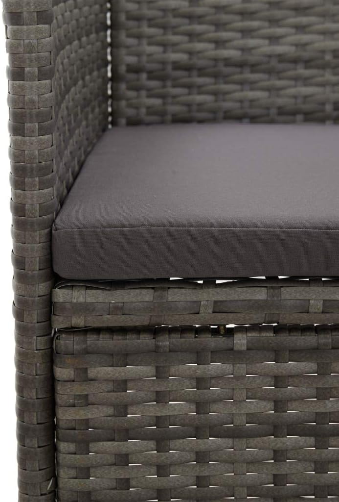 3 Piece Patio Dining Set,Afternoon Tea Suit,Conversation Furniture,Balcony Bar,Includes Rubber Corner for Glass Protection,Perfect for Patio, Garden, Porch,Family Room,Sitting Area, Gray