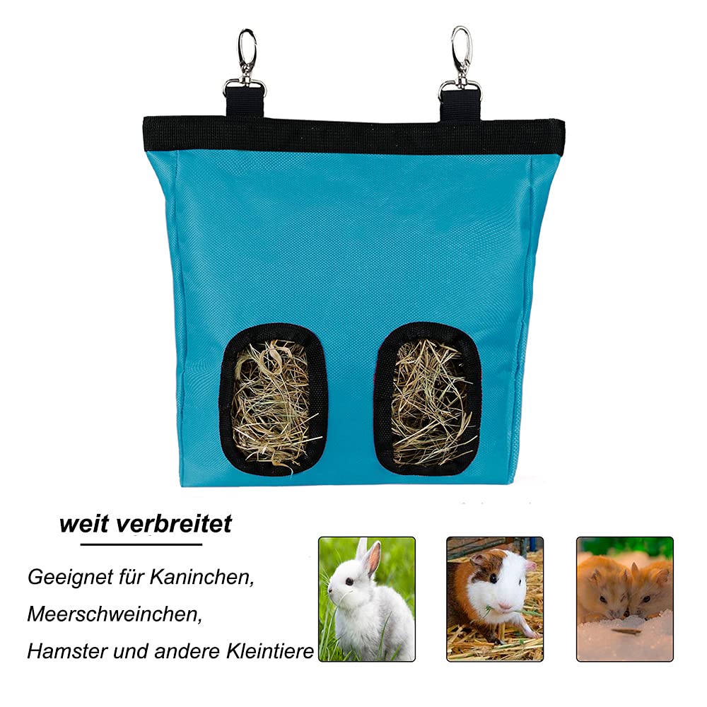 Set Di 2 Reti Portafieno Per Conigli E Piccoli Animali - Con Ganci In Metallo, 35x28 Cm