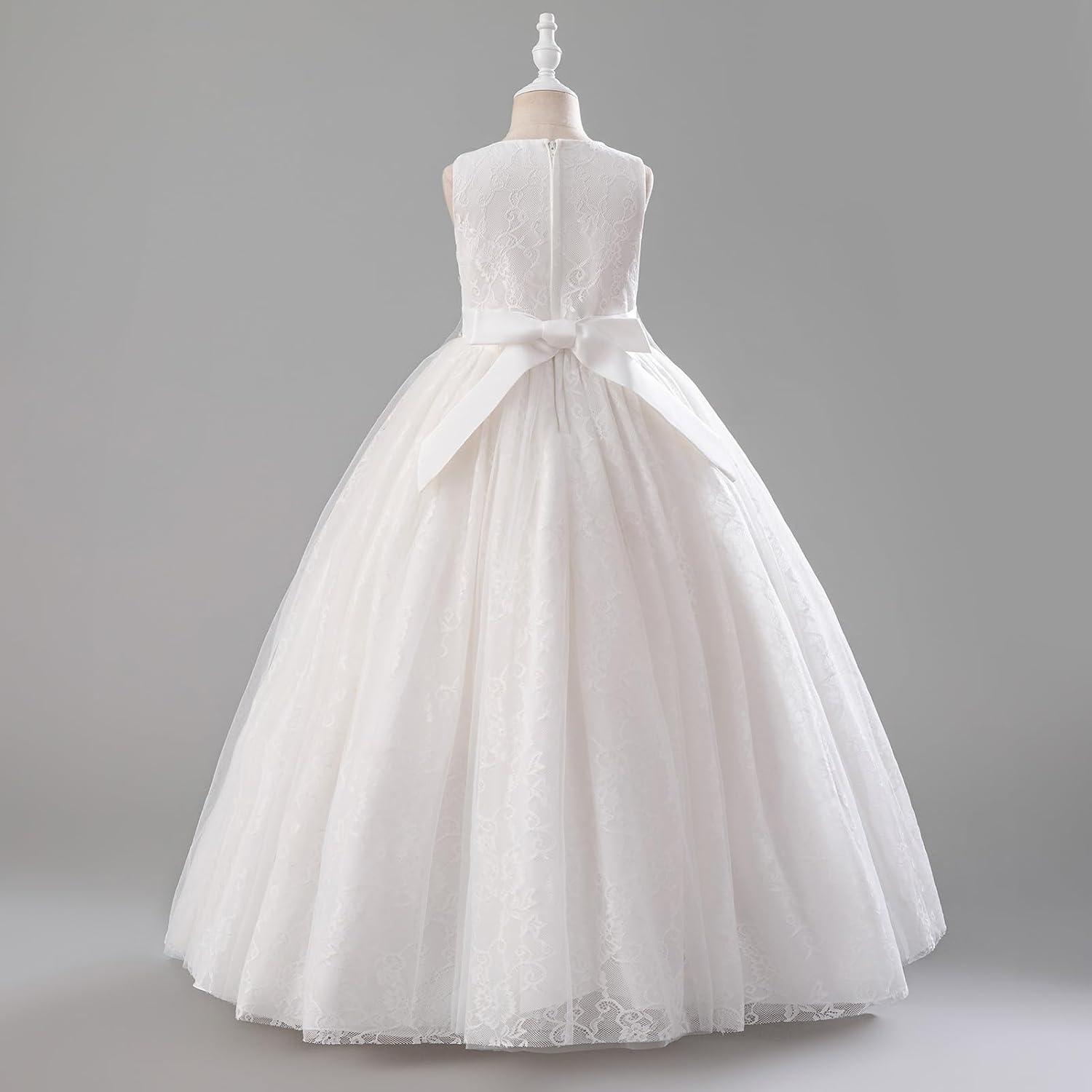 IDOPIP Sequin Flower Girl Lace Dress for Kids Wedding Pageant Party Formal Long Gown Princess First Communion Tulle Dresses