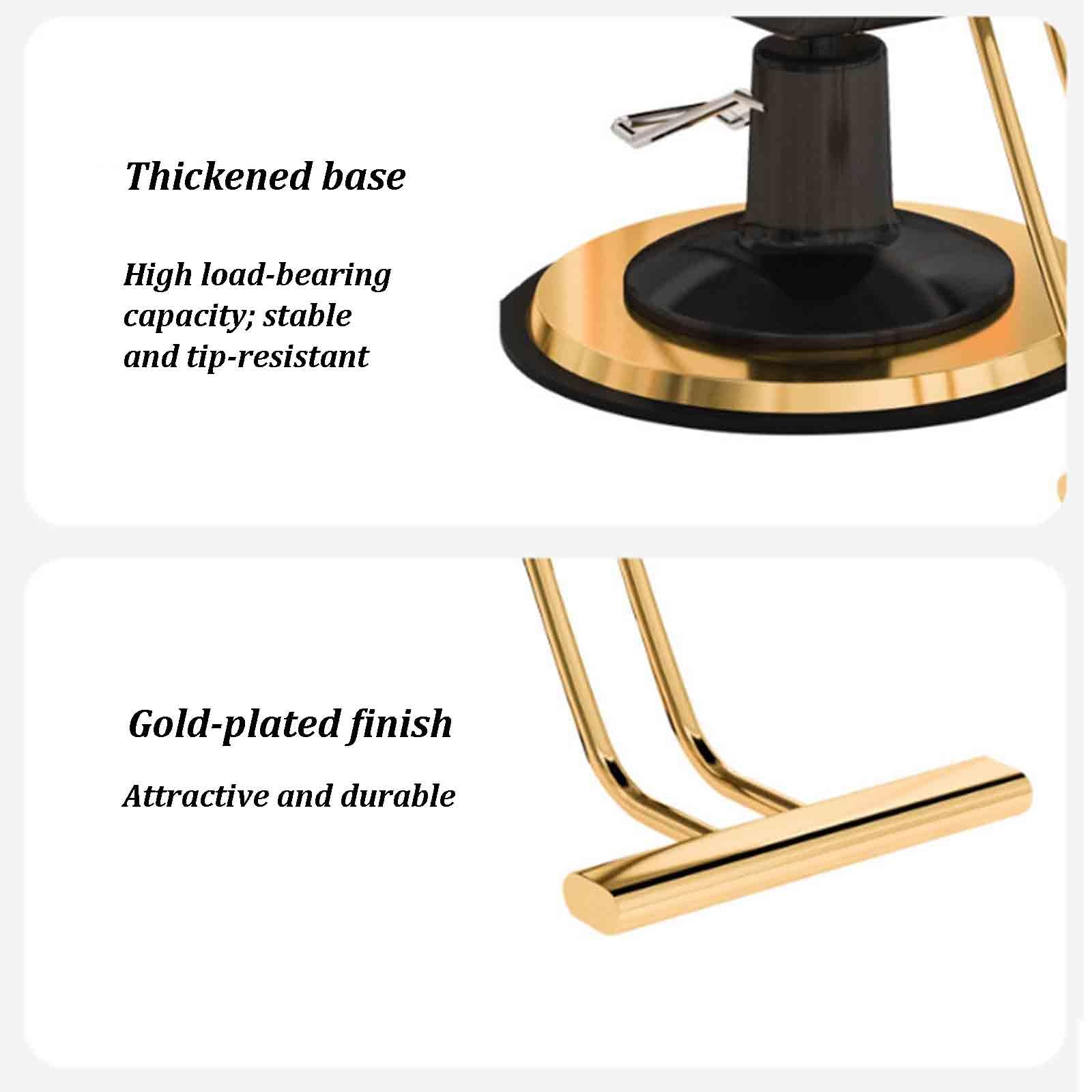 Sillón De Barbería Y Peluquería Silla Hidráulica con Bomba Y Giro De 360°, Respaldo Reclinable; Ideal para Salones, Spas, Centros De Belleza Y Uso Doméstico(C)