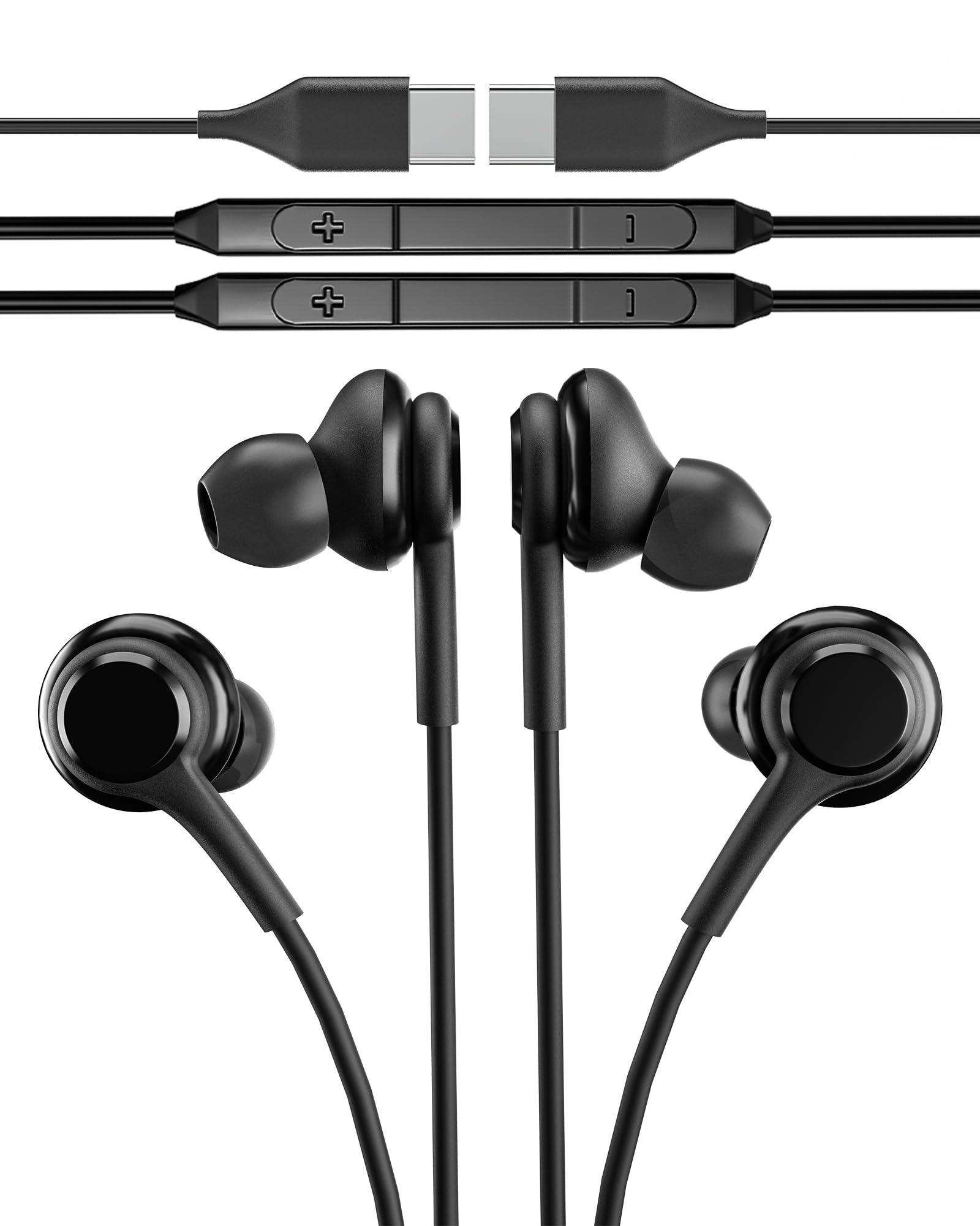 Photo 1 of USB C Headphone with Microphone Type C Jack Earphones Wired Earbud (2Pack) Compatible for Samsung Galaxy S20 S21 S22 S23 Ultra Note 10 20 Z Flip Pixel 7 Pro Chromebook Computer Gaming Laptop