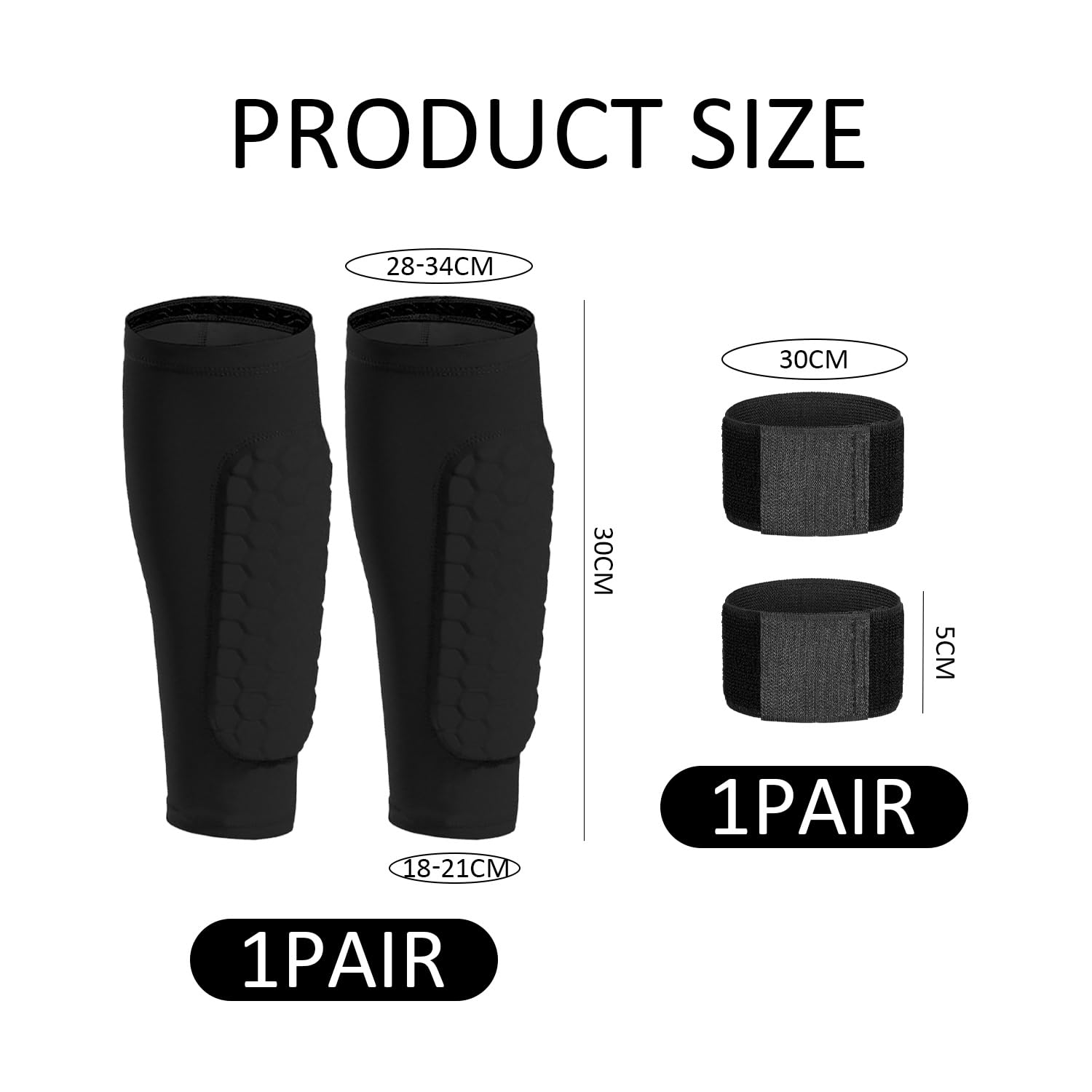 1 Par De Protectores para Piernas Y 2 Piezas De Correas para Piernas, Calentadores Anticolisión, Calentadores Elásticos para Piernas, Adecuados para Correr, Fútbol, ​​Montañismo Y Ciclismo