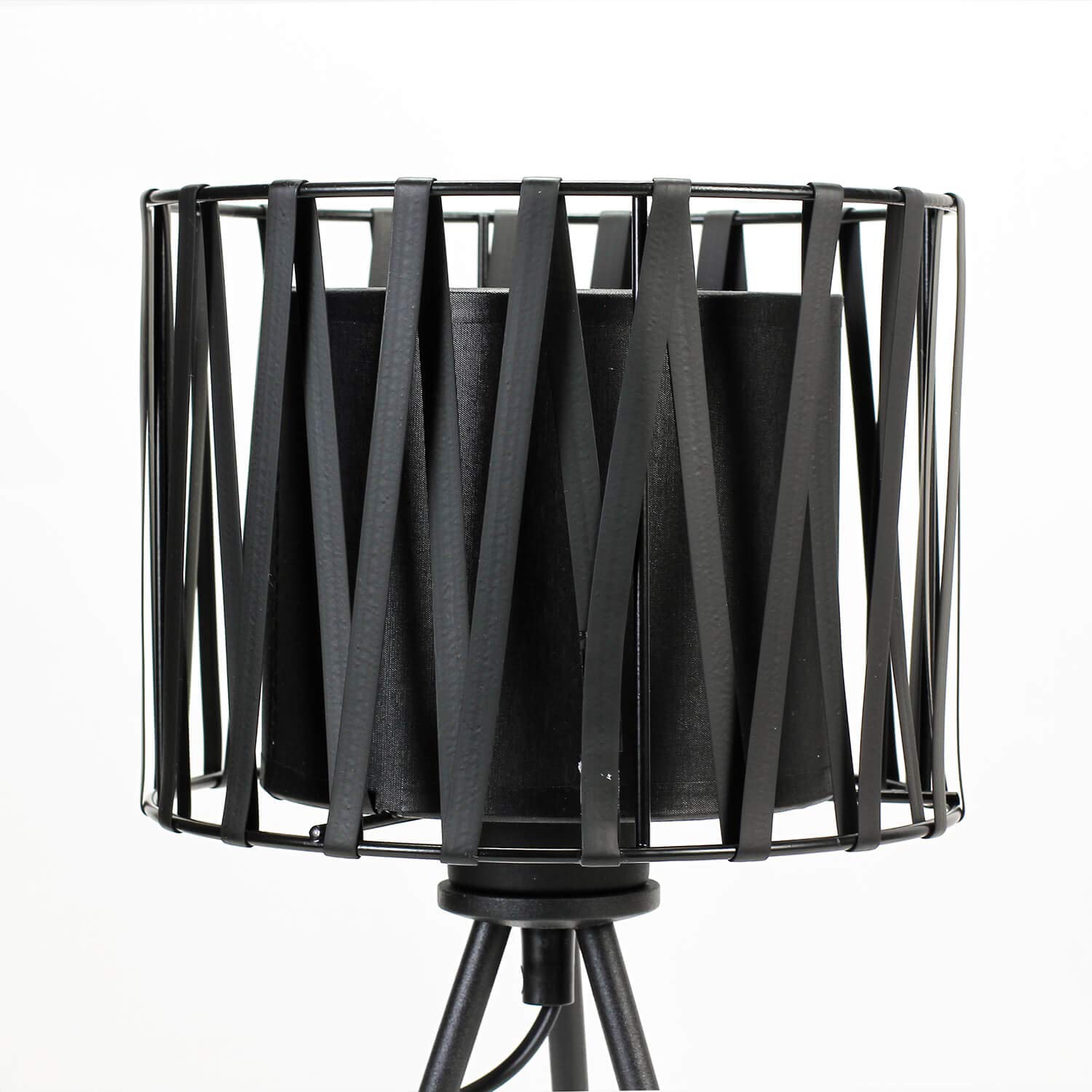 Lampa stołowa czarna oświetlenie, wysokość 35 cm, okrągła, stylowa lampa LUND nowoczesna Tripod, lampa stołowa
