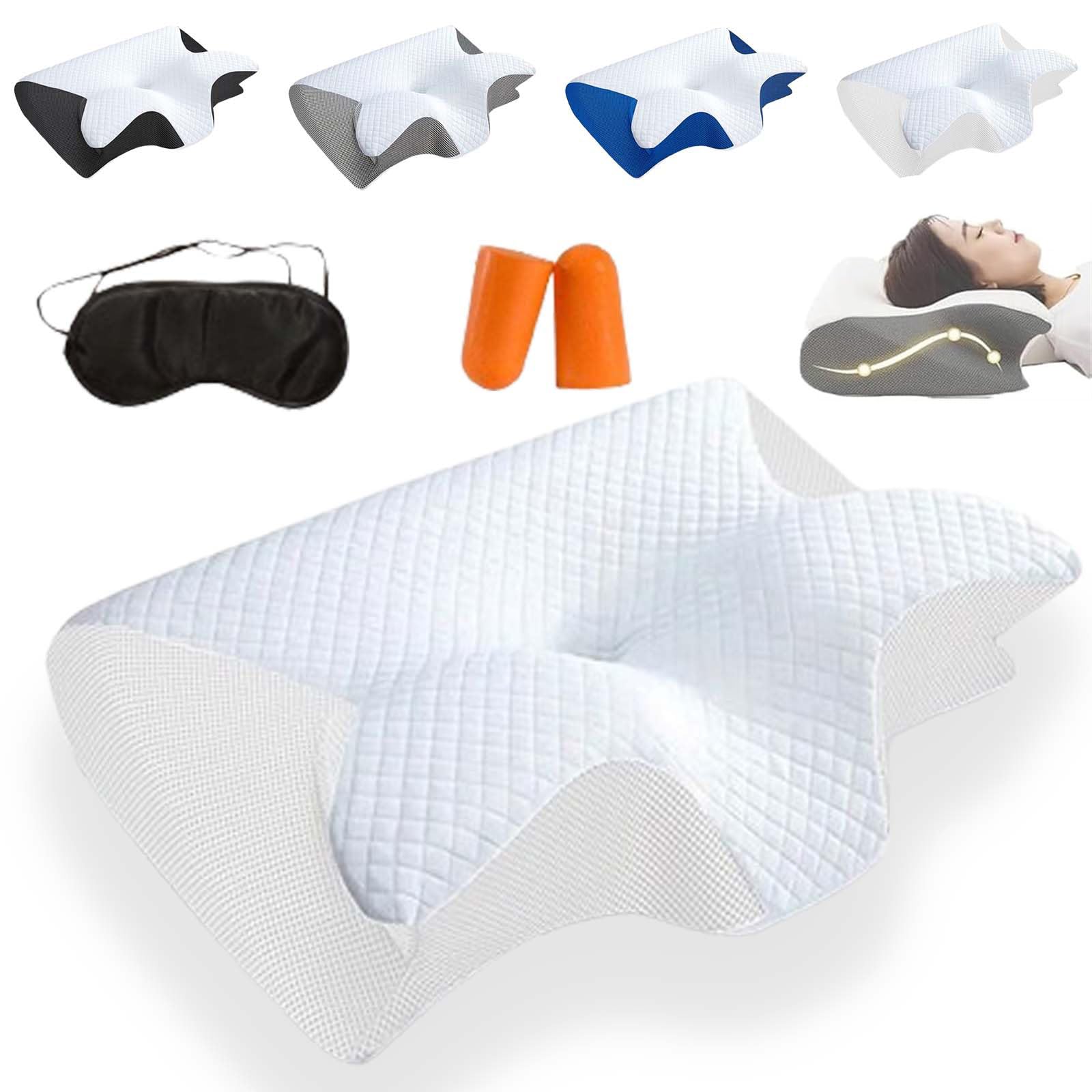Curosleep - Almohada ortopédica ergonómica con soporte contorneado para los lados, la espalda y el sueño abdominal (blanco, almohada)