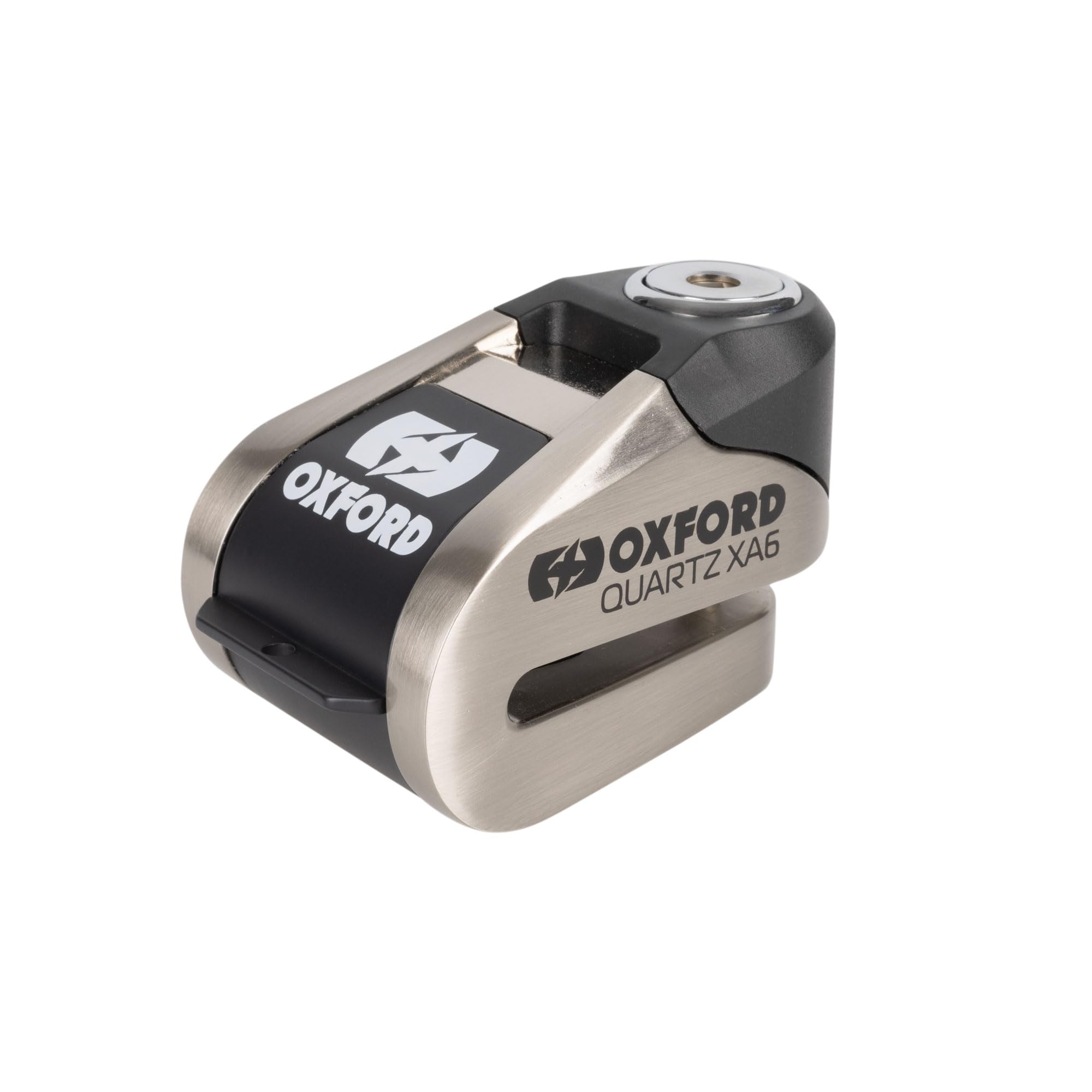 Oxford Quartz XA6 Alarm Disc Lock LK907 | High Security Motorcycle & Scooter 110dB Rechargeable Disc Brake Lock, Chrome