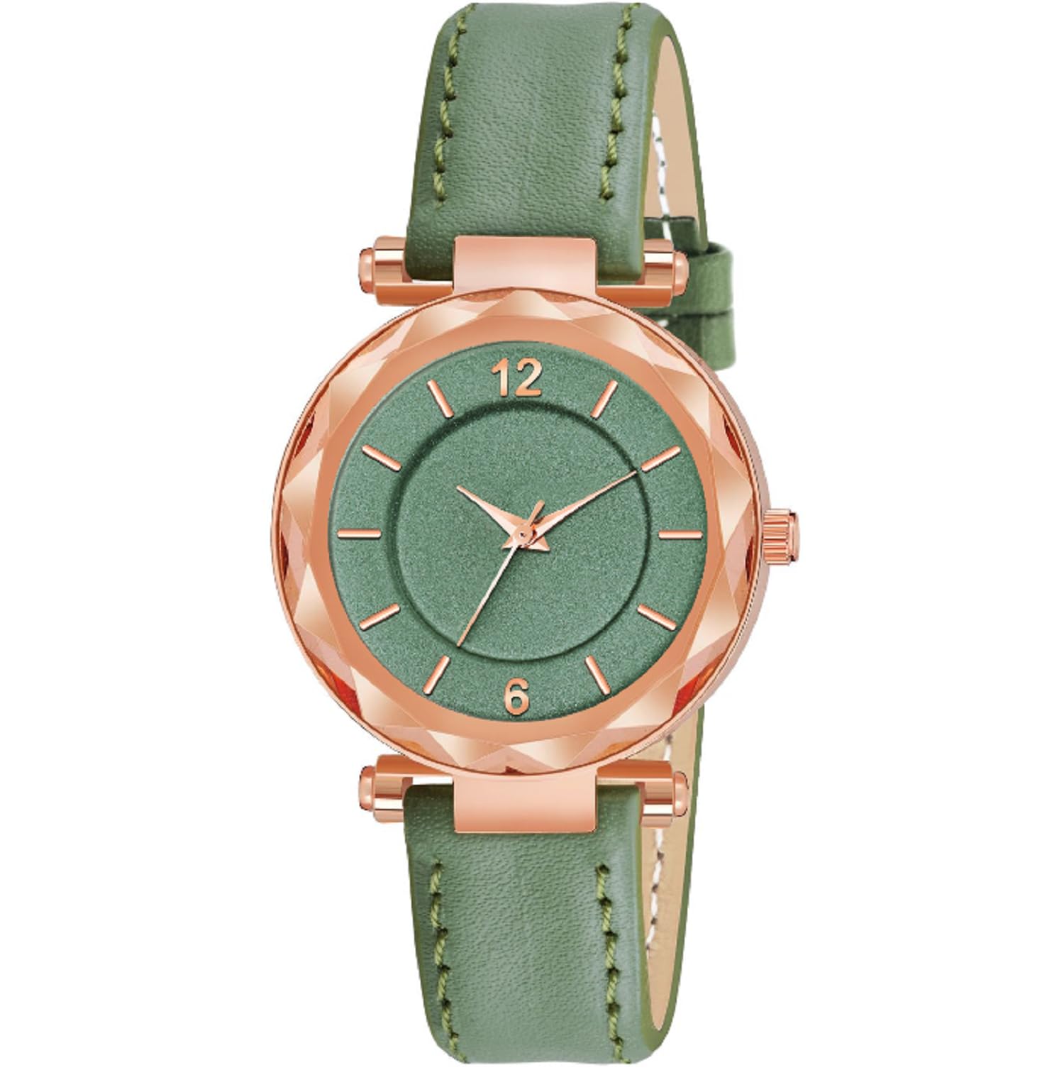 KIARVI GALLERY 6 to 12 MG dial Leather Strap Analog Watch for Girls and Women(Peach) (Green) (B0CR47NTNM) Amazon Price History, Amazon Price Tracker