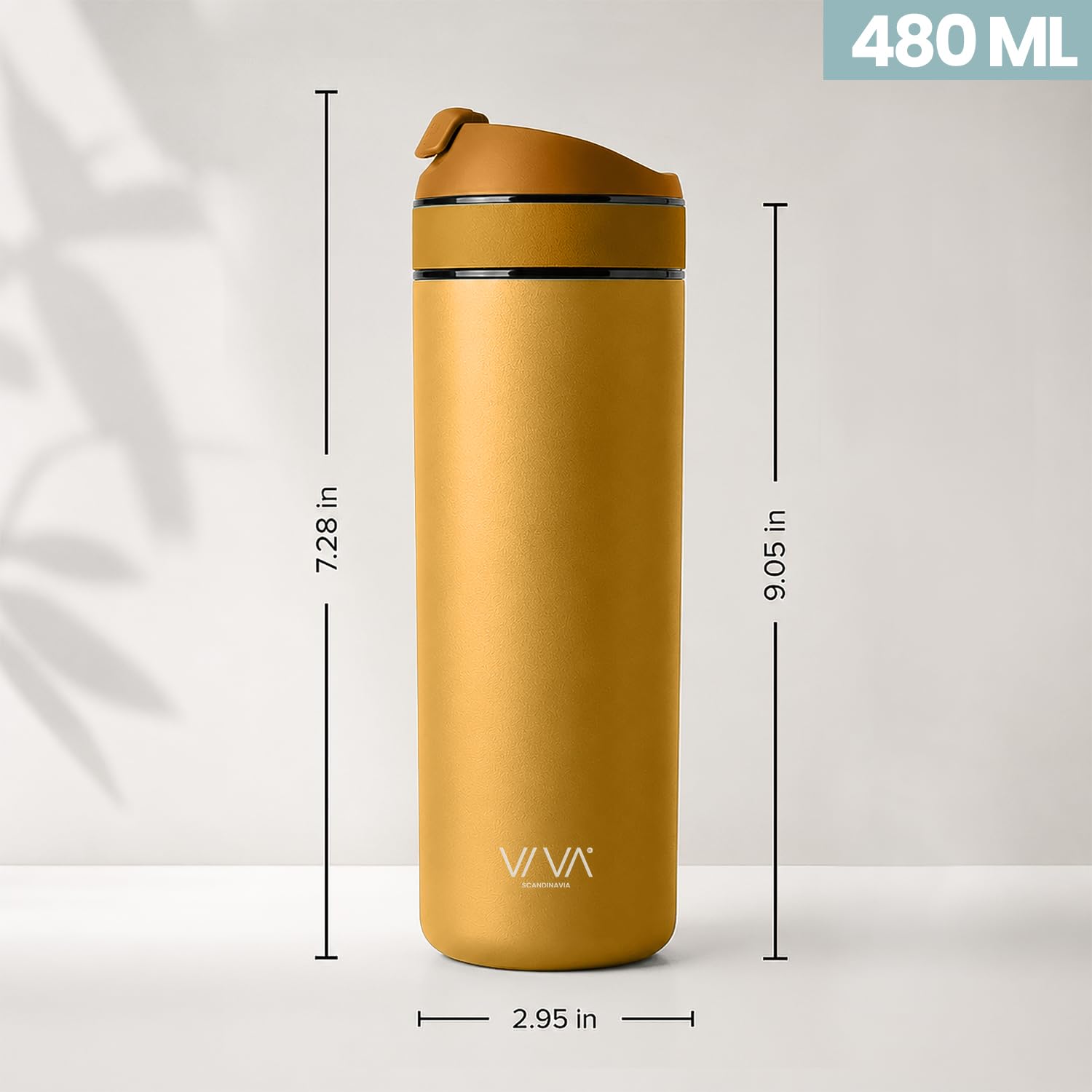 VIVA Recharge Botella Infusora de Te de Viaje, Acero, 460 ml | Acero inoxidable aislado con infusor extraible, hermetica, te en hojas frio o caliente
