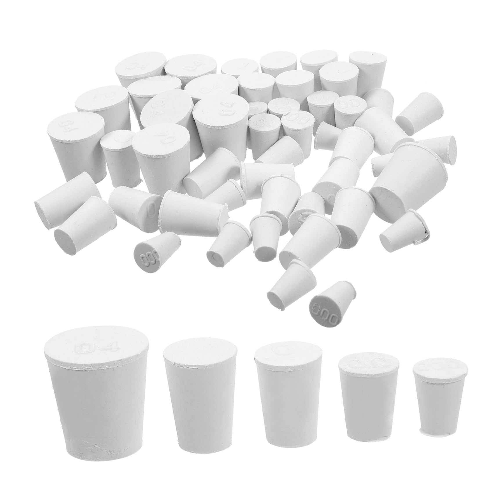 GLEAVI 200pièces Bouchons Caoutchouc Pour Laboratoire Assortiment De Étanches Et Résistants Aux Températures Idéals Pour Tubes à Essai Et Équipements De Recherche