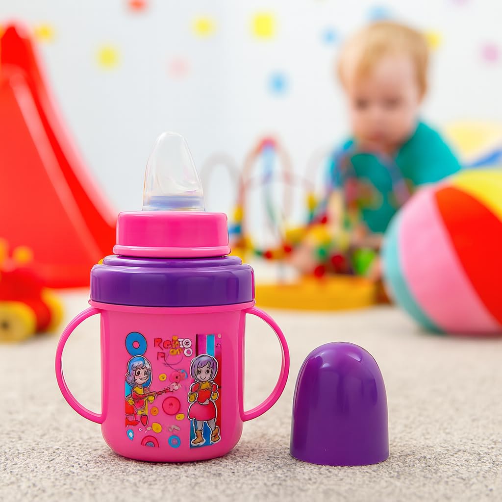 Zerya Hippo Stainless Steel Baby Spout Sipper Cup for Kids/Toddler with Soft Silicone 250 ML (Pink) 1