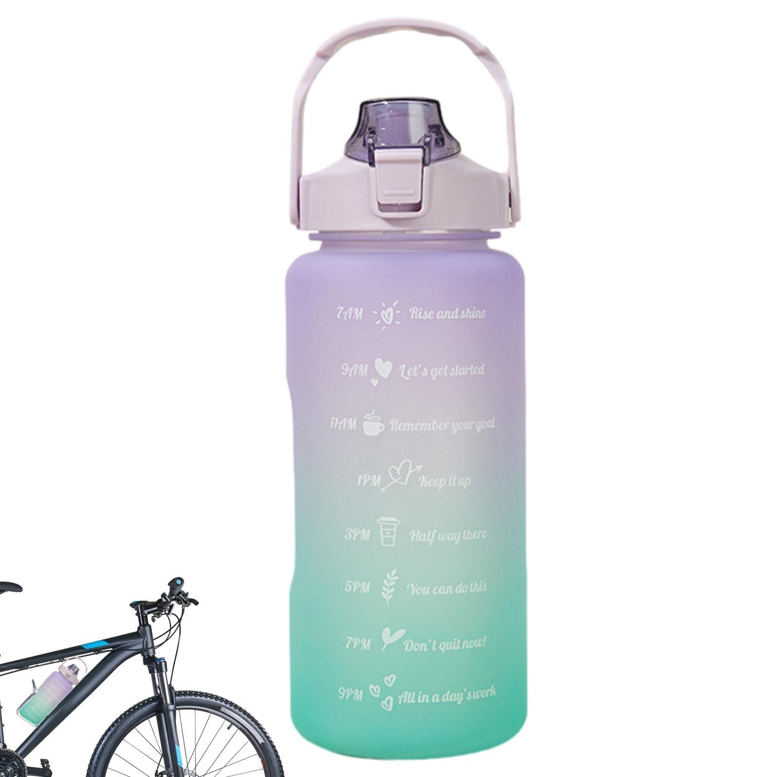 Large Capacity Water Bottle - 2Liter Water Container with Straw and Handle - Easy Carrying Travel Water Containers with Flip-top Design for Families, Campers, and Best Friends โ image 1