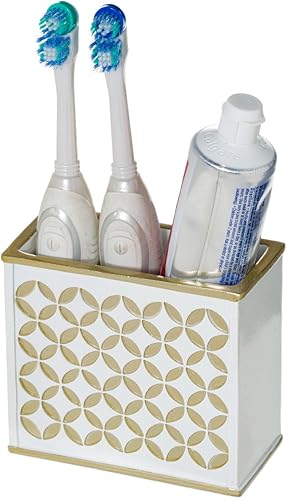 Miniatura 5 de Creative Scents Juego de accesorios de baño blancos - El juego de accesorios decorativos de baño de 4 piezas incluye dispensador de jabón, soporte