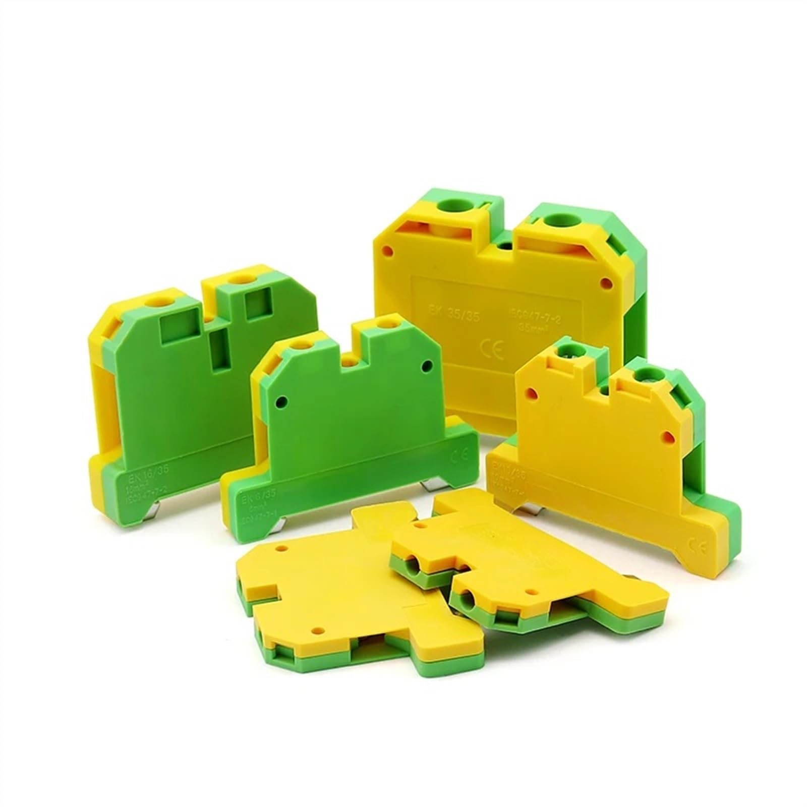 10PCS Morsettiera su guida DIN EK2.5 4 6 10 16 35/35 Terminale di terra a montaggio rapido Connettore del cavo elettrico Connettore del cavo 22-4AWG (Color : EK16)