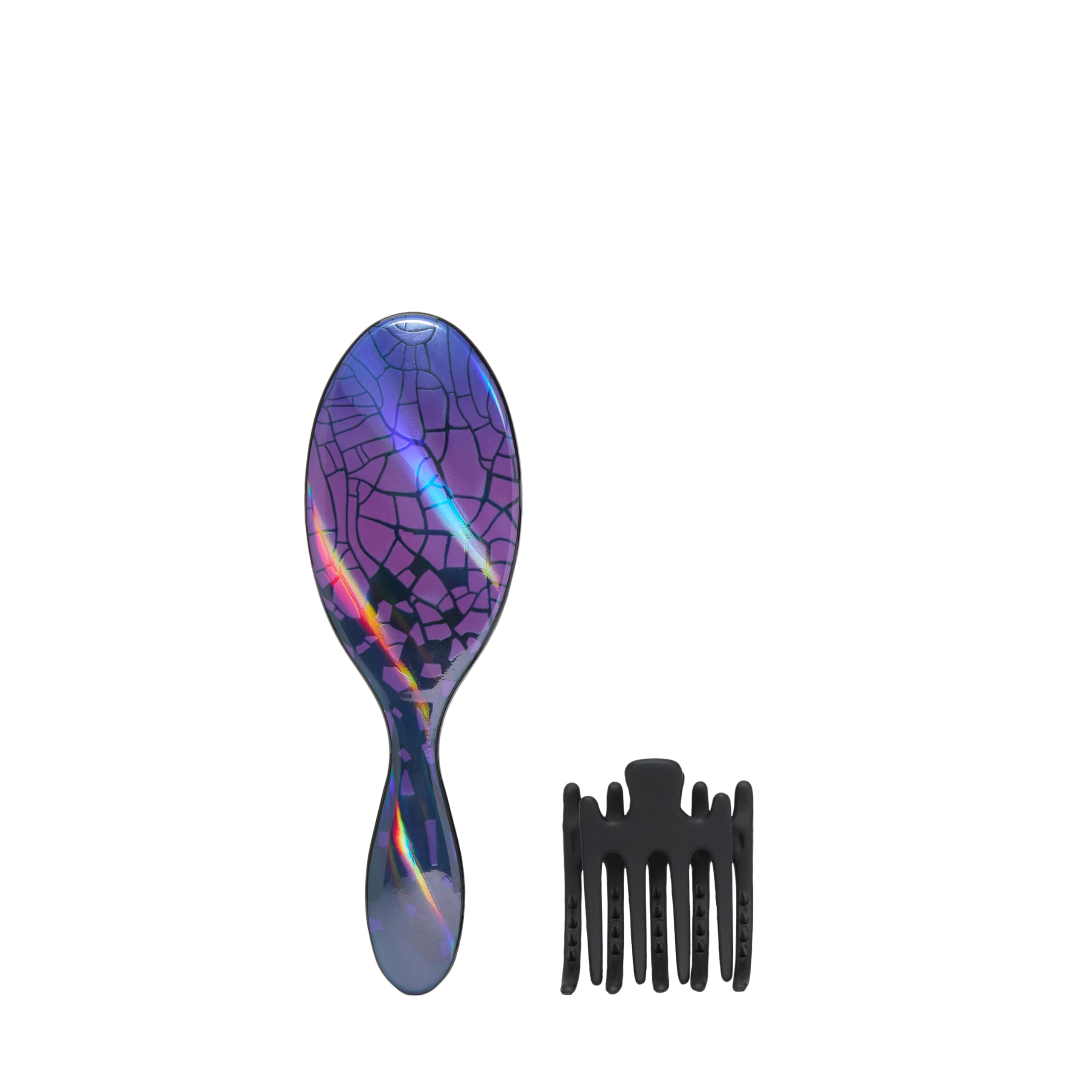 Wet Brush Original Detangler Hair Brush Ghostly Style Kit - Ultra-Soft IntelliFlex Bristles - Detangling Brush Glides Through Tangles For All Hair Types (Wet Dry & Damaged) - 1 Brush & 1 Claw Clip