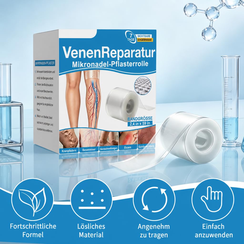 Mikronadel-Pflegepflaster für Beine—Erfrischende, hautverträgliche Klebepflaster für müde Beine, ideal für tägliche Anwendung, Reisen & Büro (1 Stück)