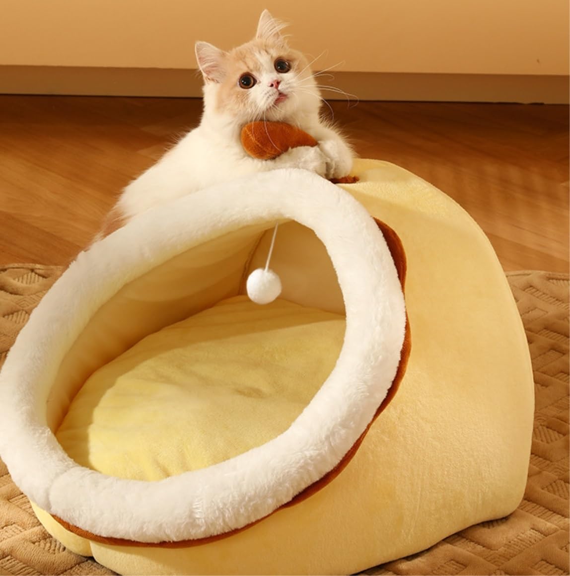 Cuccia gatto Calda Cuccia per gatti Cuccia per gatti Cuccia per gatti Cuccia per gatti Cuccia per gatti semichiusa con rimovibile Cuccia cane Morbida (Color : D, Size : 30 * 30 * 30cm)