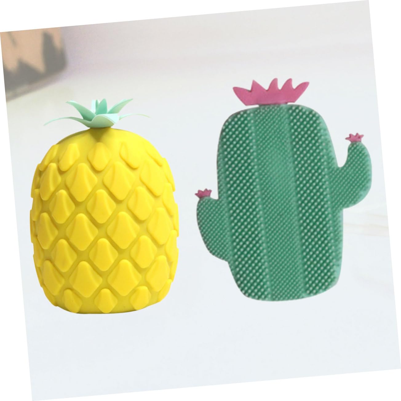 Healeved 3 Piezas 1 Cepillo de baño de silicona Cepillo facial depurador de lavado de cuerpo cepillo de ducha bolas baño esponja baño depurador de baño cepillo de lavado masaje Piña bebé