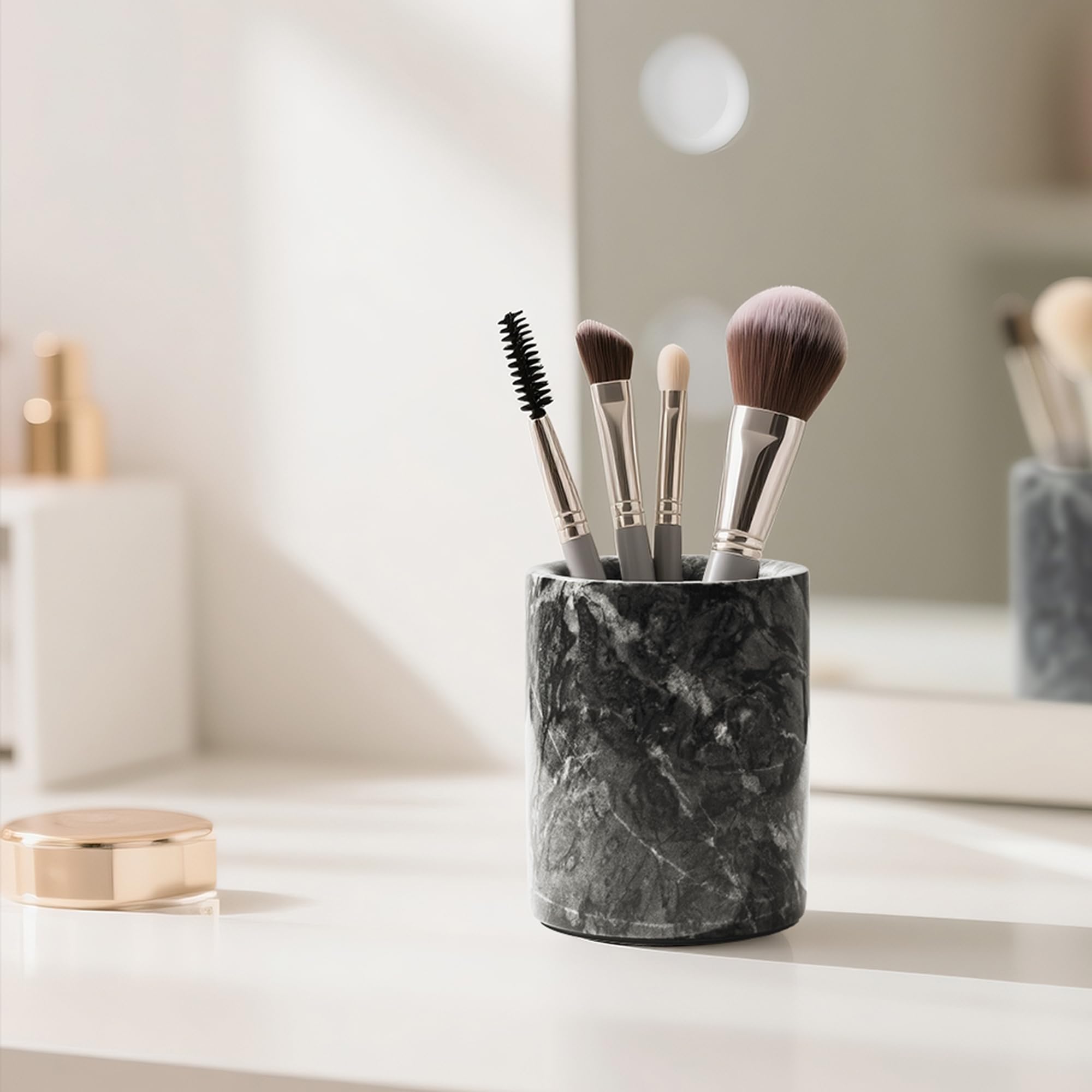 Penne Portamatite Premium True Marble Makeup Brush Holder Stoviglie Organizzatore Desk Pencil Holder Tazza per la casa, ufficio Decor (DL012)