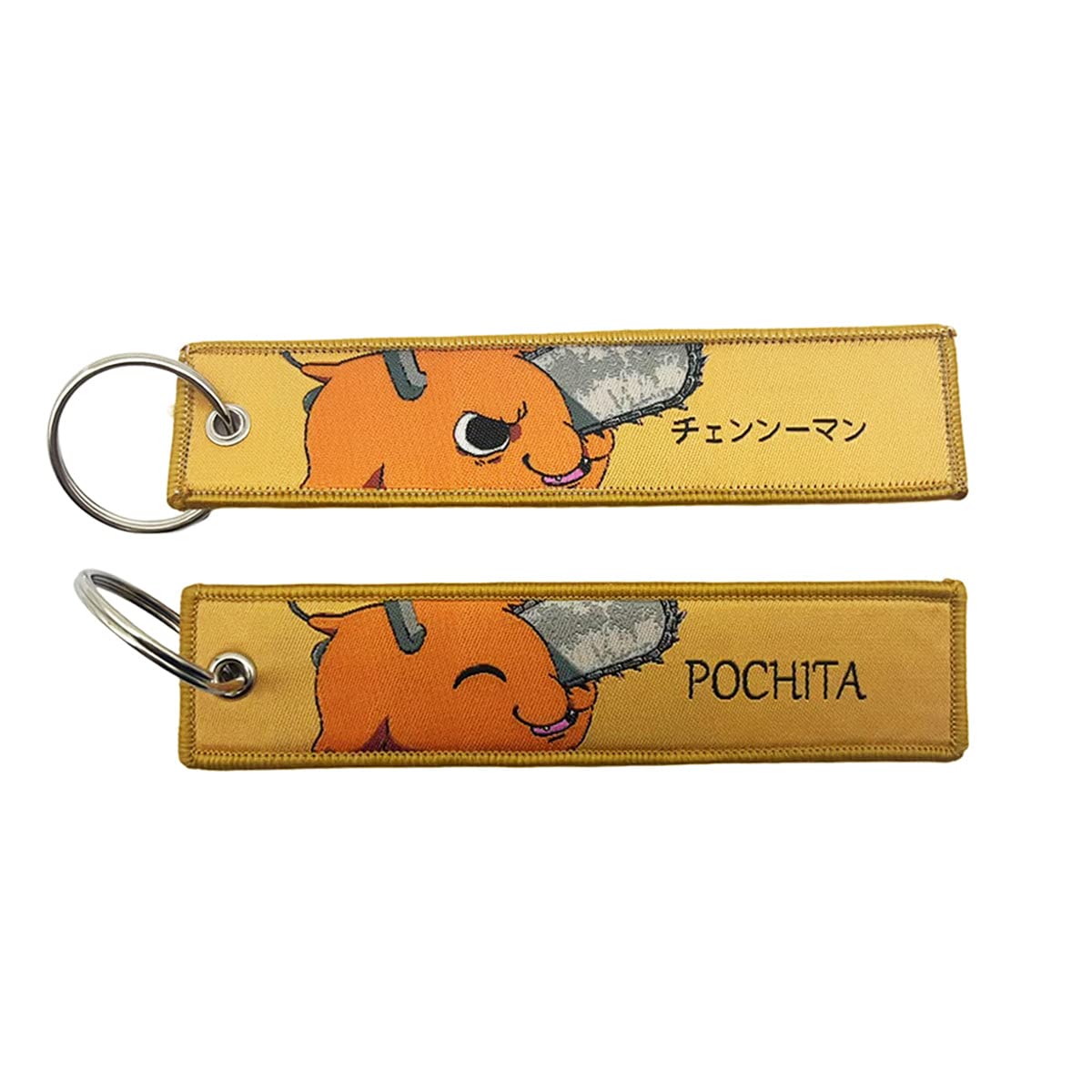 1 Pack Anime Keychain Tag Jet Tag Key Chain Embroidered with Key Ring - EDC for Motorcycles, Scooters,Car
