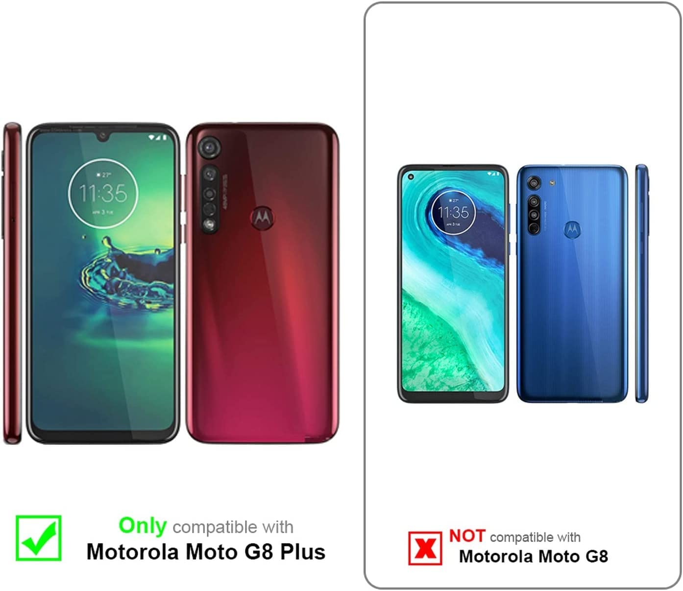 Vetro Temperato per Motorola Moto G8, con Bordi