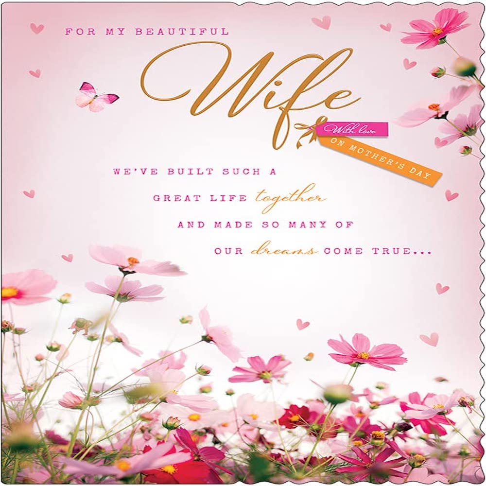 Mother's Day Card For my beautiful Wife - 10 x 7 inches - Avant Garde