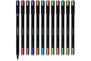 PENTONIC 12 Multi Colored Gel Pens Set with Sleek Carrying Case