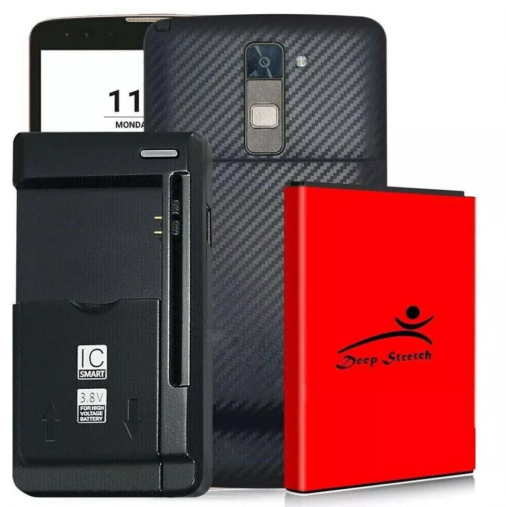 Compatible with T-Mobile LG Stylo 2 Plus K550 Smartphone 11000mAh 3.85V Replacement Extended Battery Hard Back Cover Portable Multi Function External Wall USB/AC Charger