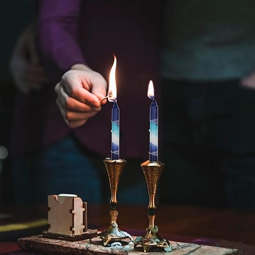 Miniatura 55 de Majestic Giftware /Safed Candles - Paquete de 12 velas Shabat (SC-SHTR-T) Velas tradicionales de Shabat hechas a mano de 5 pulgadas sin goteo Se