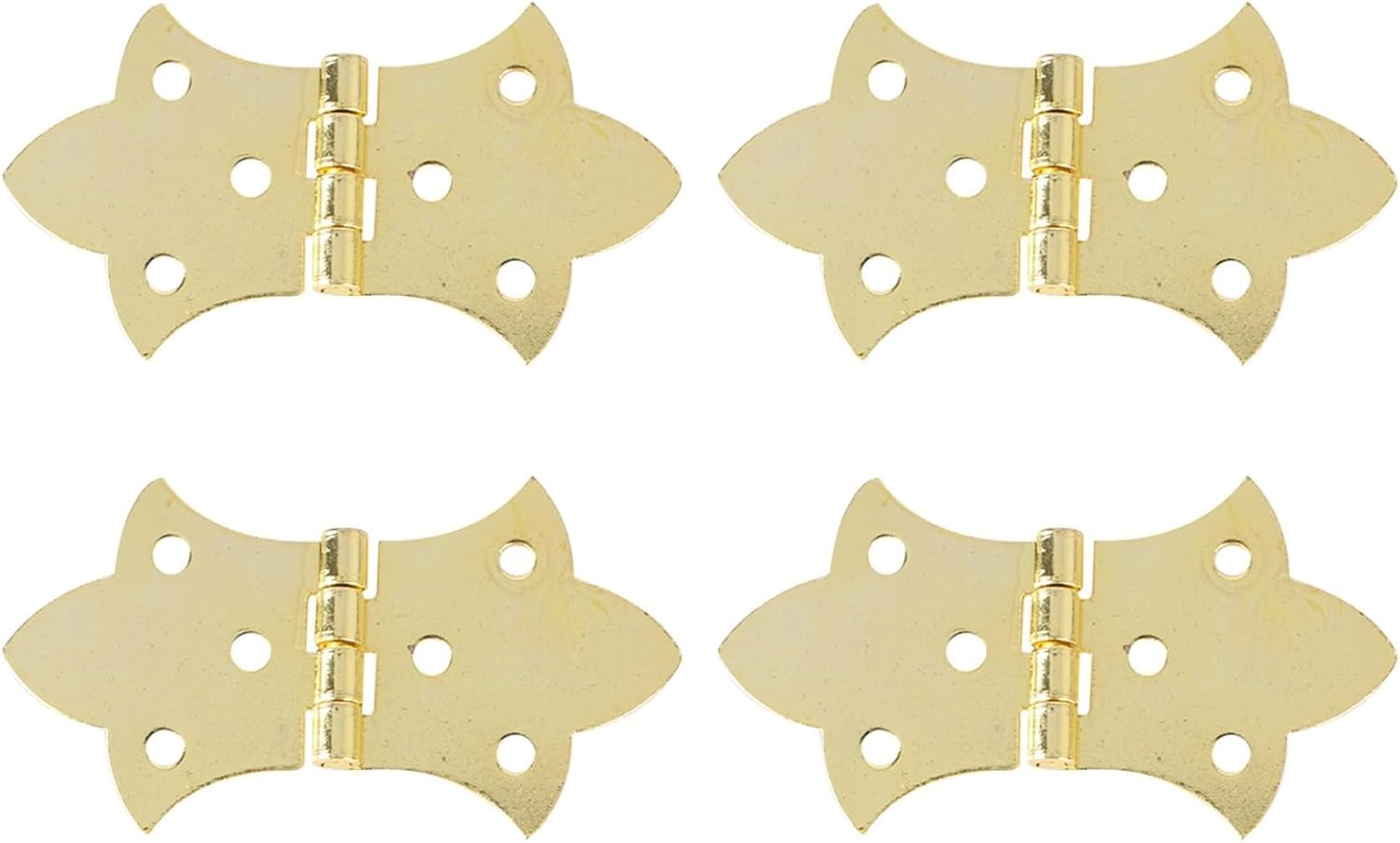 4pcs Furniture Hinges Antique Wooden Gift Jewelry Box Hinge Dollhouse Cabinet Door Hinge Furniture Decoration Hardware(Gold)