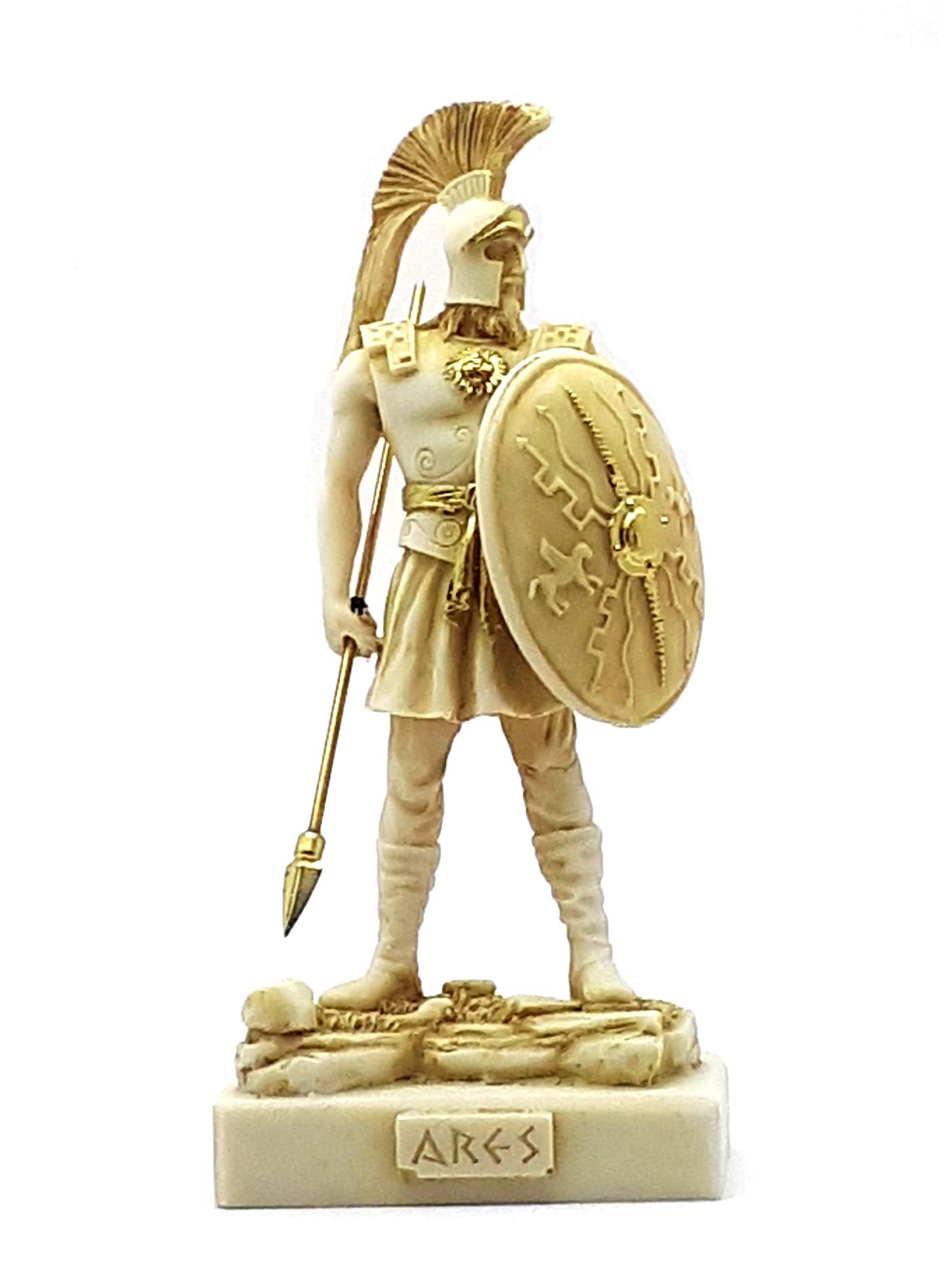 Ares Mars God of War Alabaster Statue Figure, Handmade, 7.09 inches