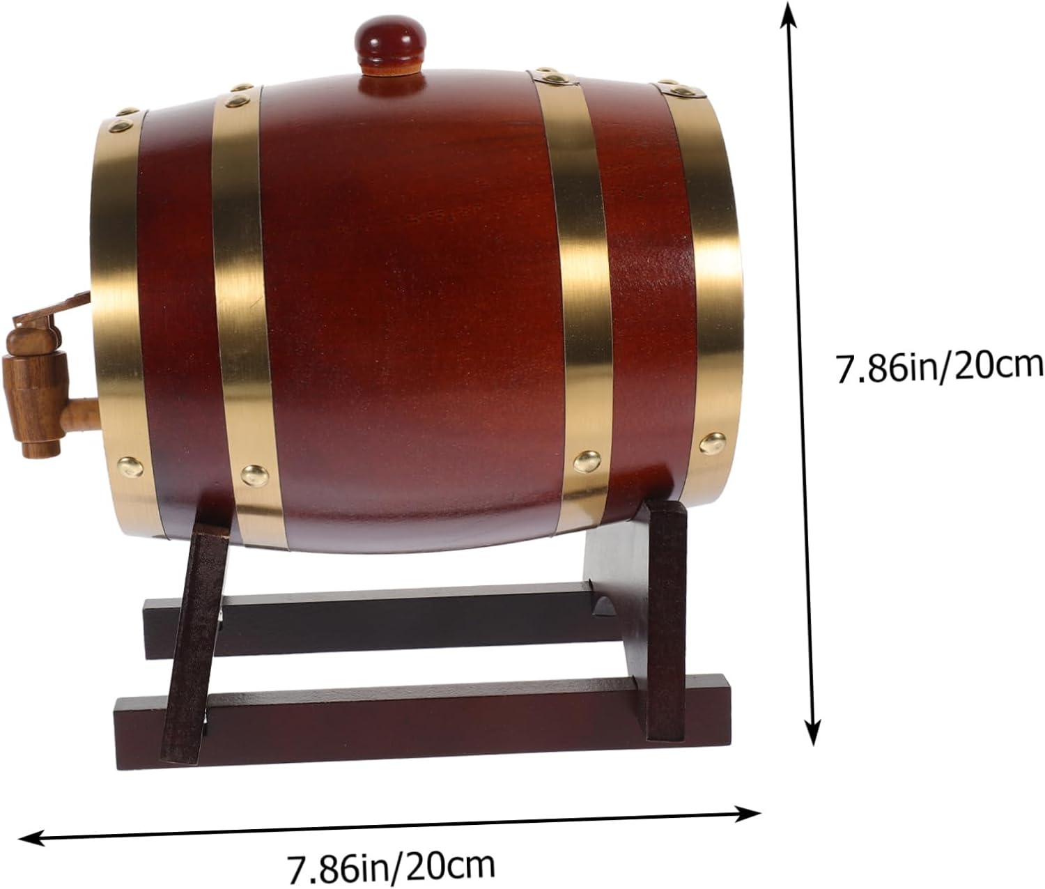 Cabilock 1set Wood Wine Dispenser Faucet and Wood Stand for Aging Beer Red Wine Whiskey Vintage Container for Bars Wineries and Home Use