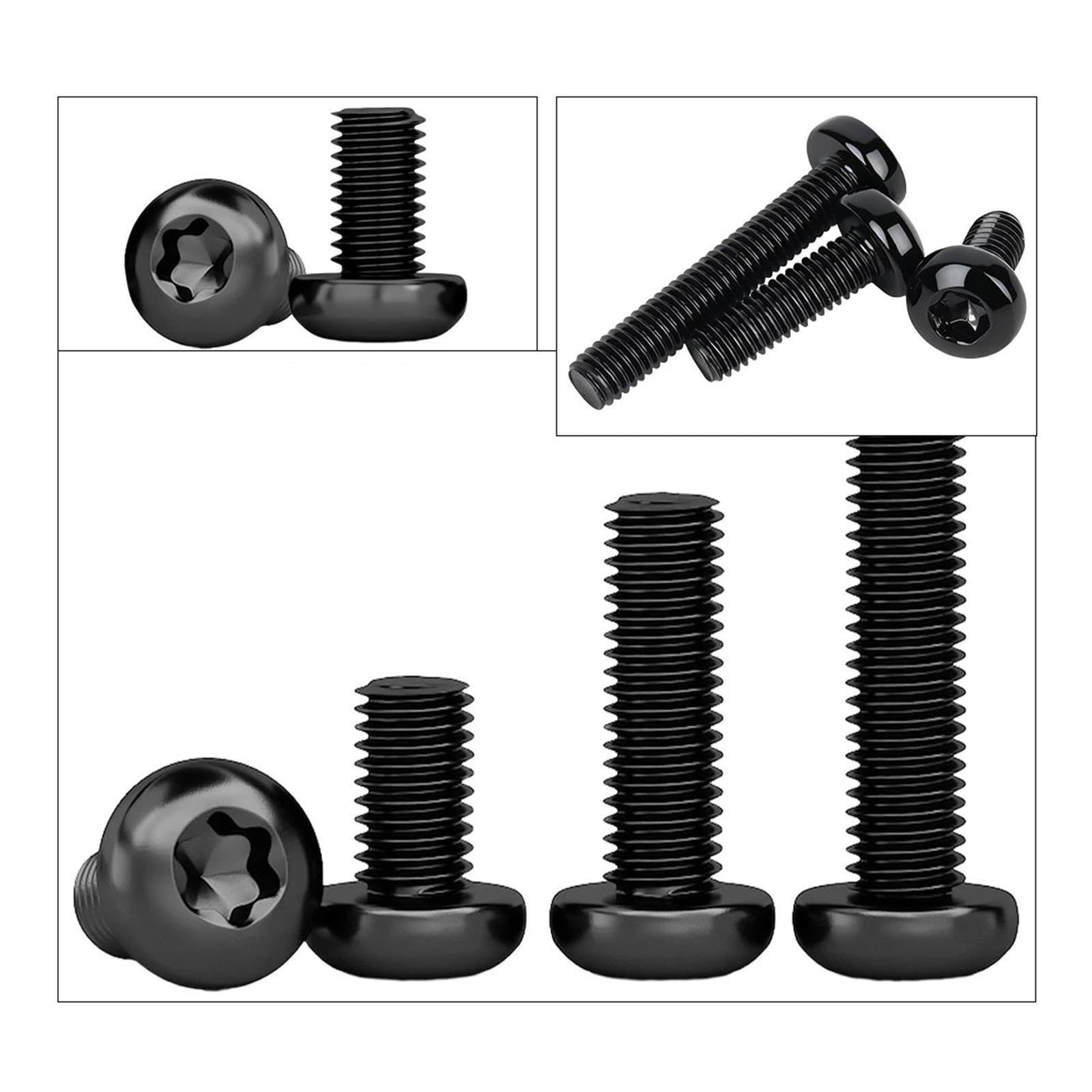 Czarne śruby maszynowe łeb kulisty Torx Inox 304 M1.4-M6