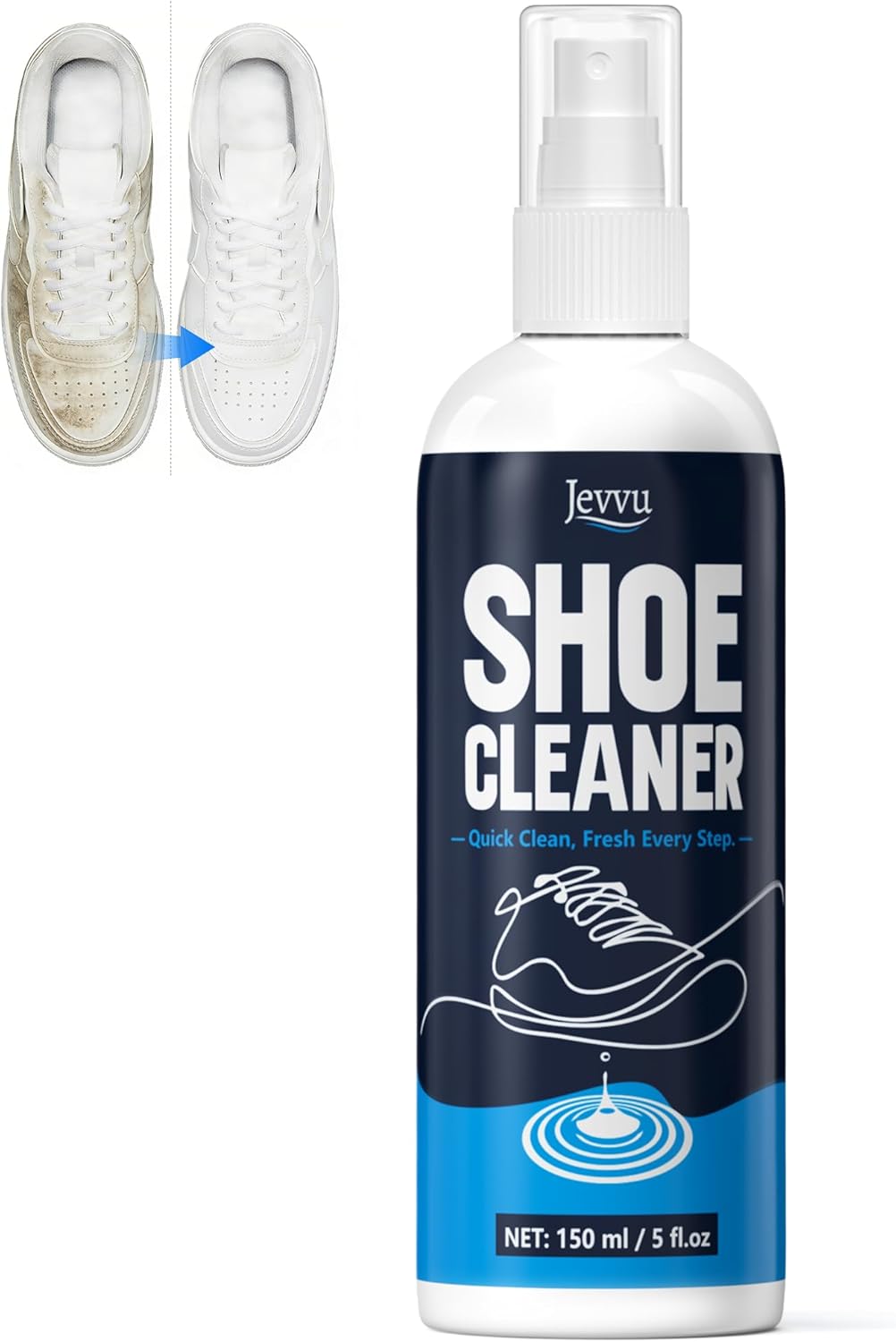Limpiador de Calzado en Spray para Zapatos Blancos, Cuero, Goma y Malla