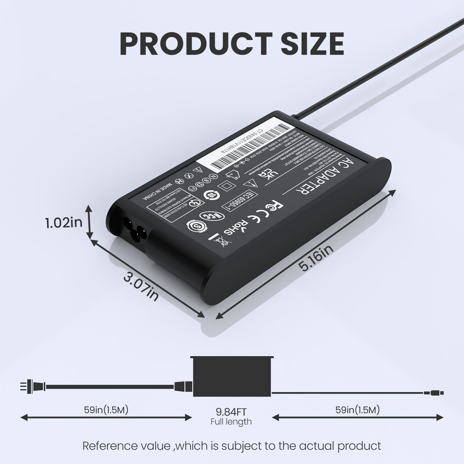 Caricabatterie USB C da 135 W compatibile con Lenovo ThinkPad Z16 P16s P15s P14s E16 E15 E14 T16 Yoga/Slim Pro 9 7 6 7i 9i Book 9 ThinkBook 16 14p 14 15 14s IdeaPad Slim/Pro 9 7 5 Legion 9